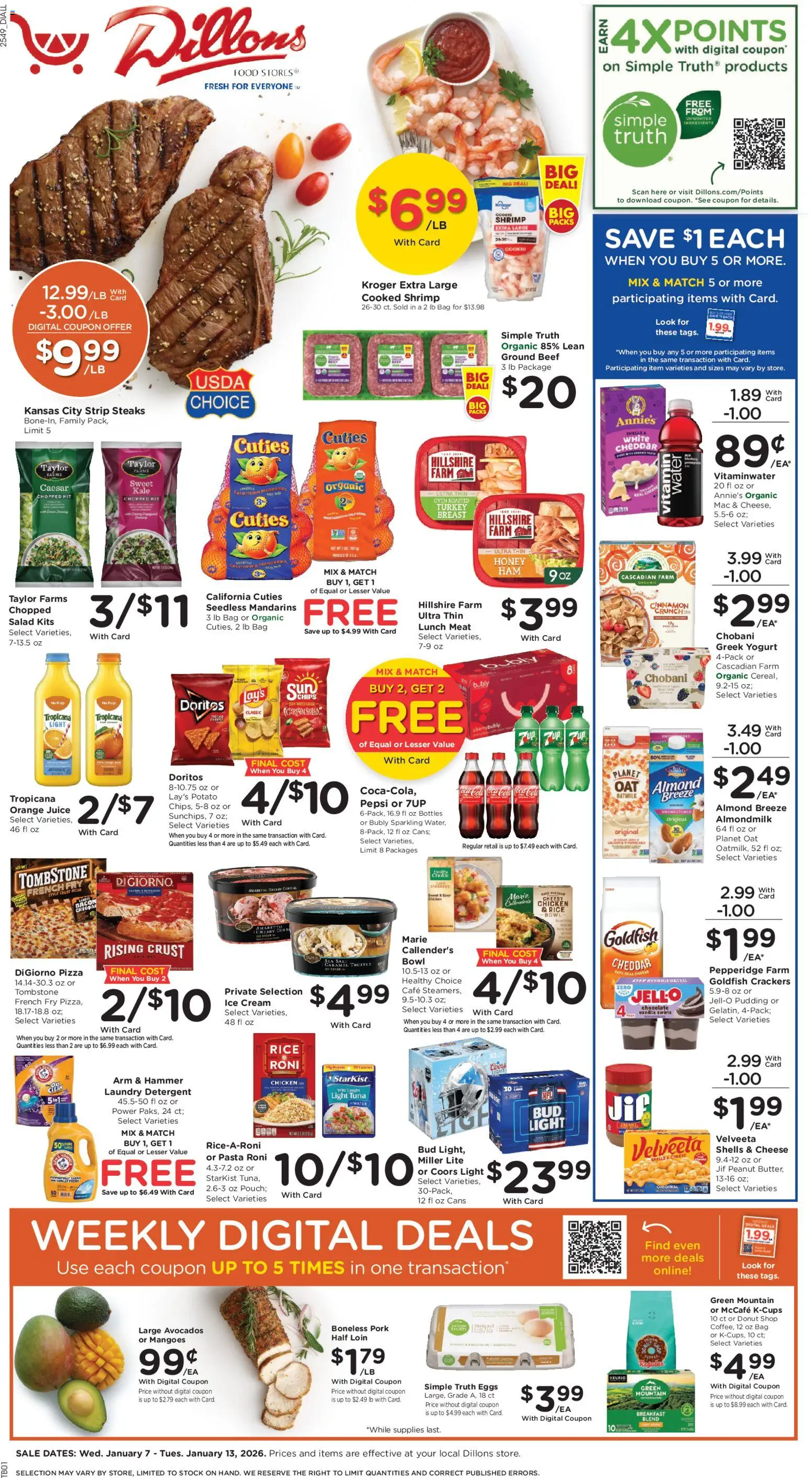 Dillons Weekly Ad - page 1- valid from 01/07/2026