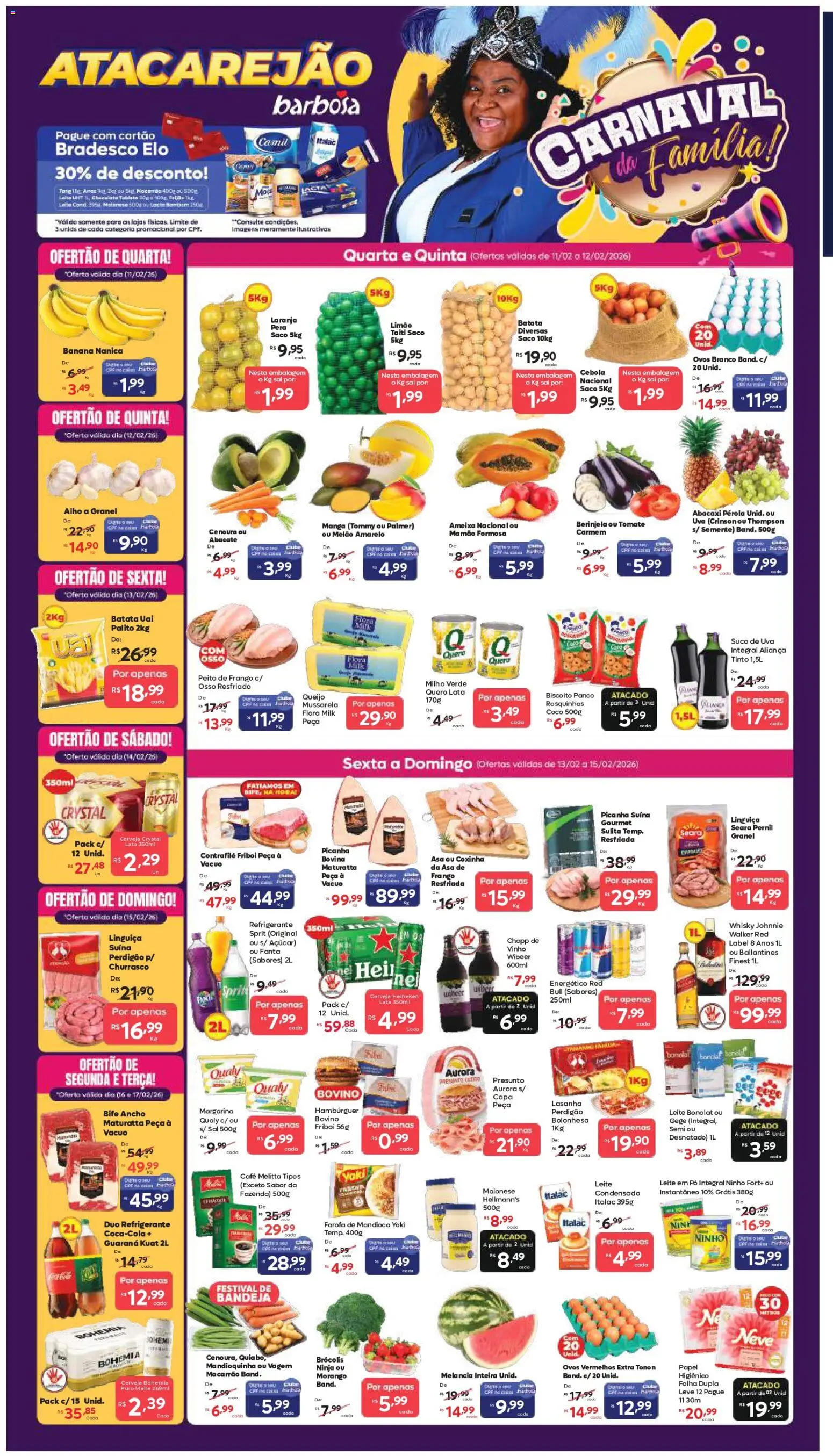 Barbosa Supermercados - Ofertas da semana  - página 1- válido a partir de 11/02/2026
