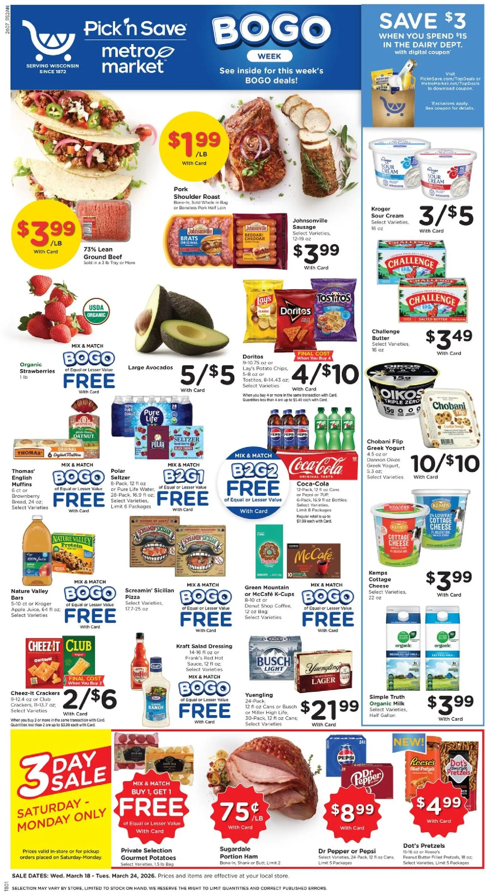 Pick ‘n Save Weekly Ad - page 1- valid from 03/18/2026