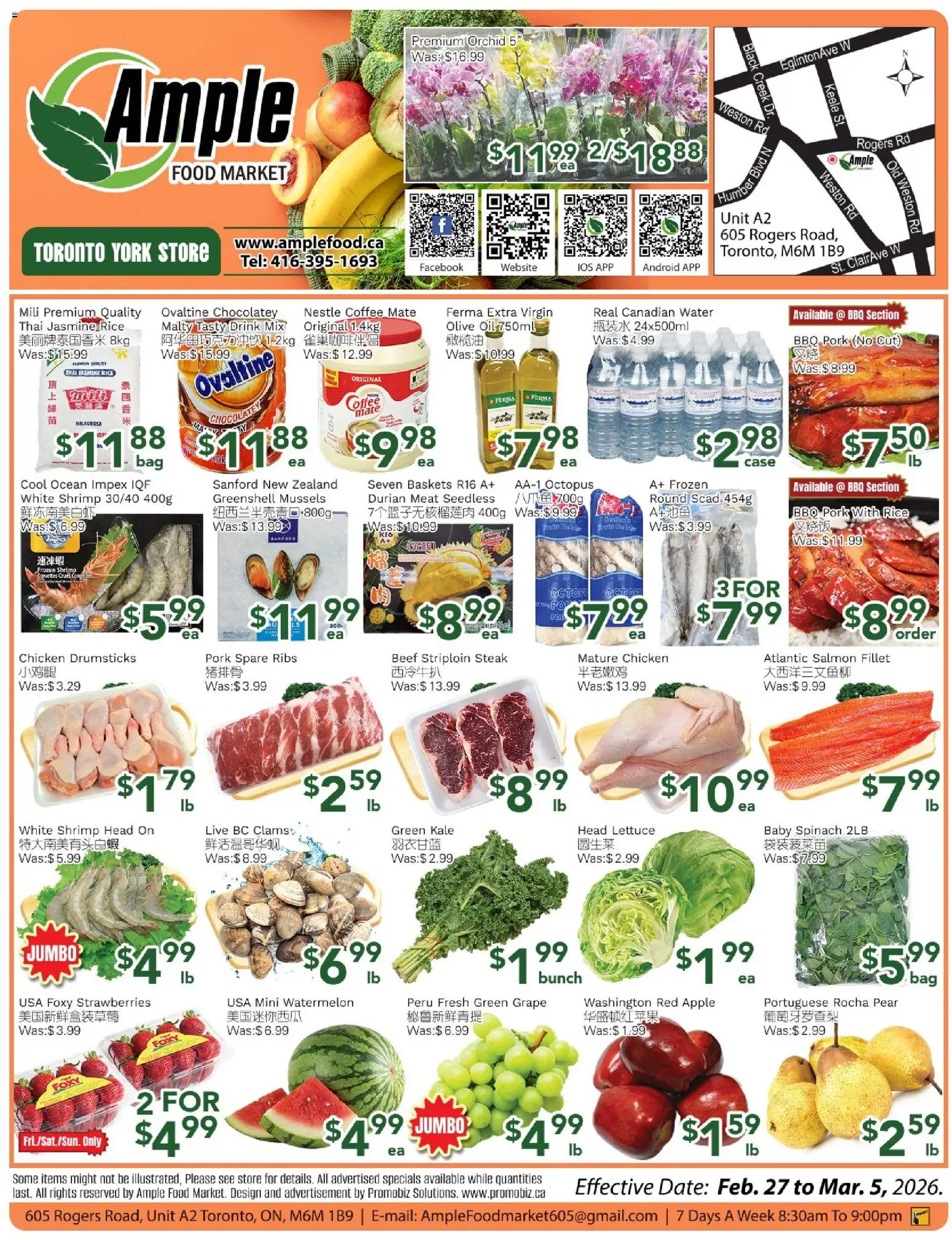 Ample Food Market - Weekly flyer Toronto York - page 1- valid from Feb 27, 2026