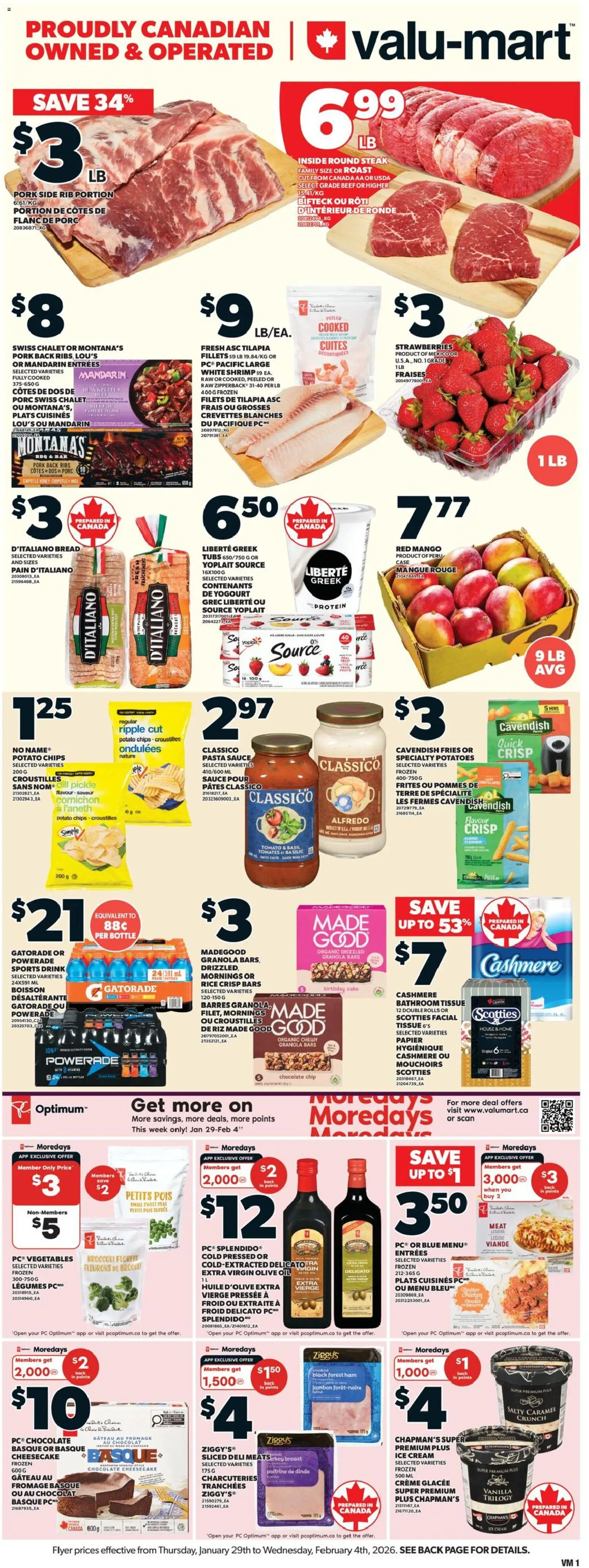 Valu Mart weekly flyer - page 1- valid from Jan 29, 2026
