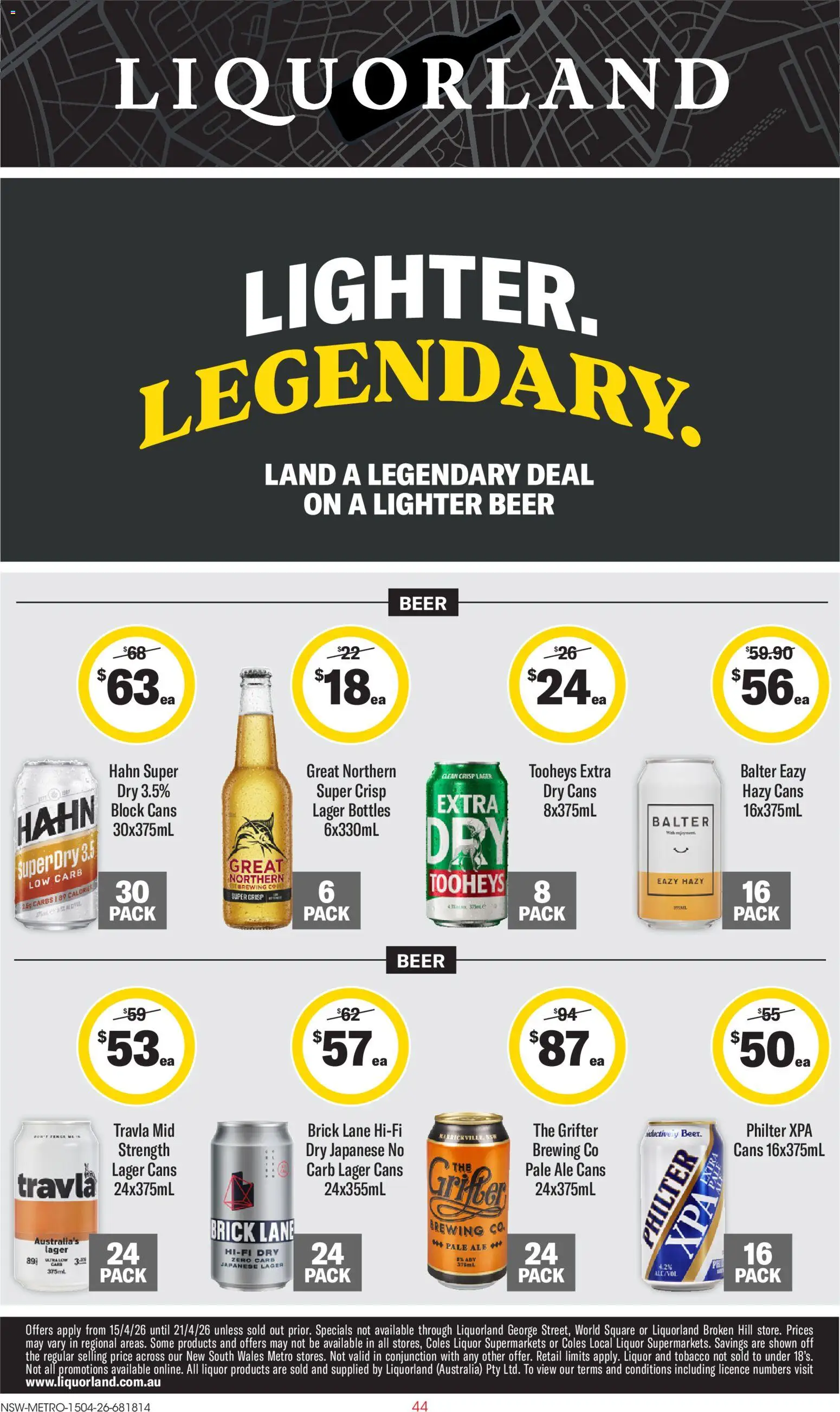 Liquorland catalogue  - page 1- valid from 15/04/2026