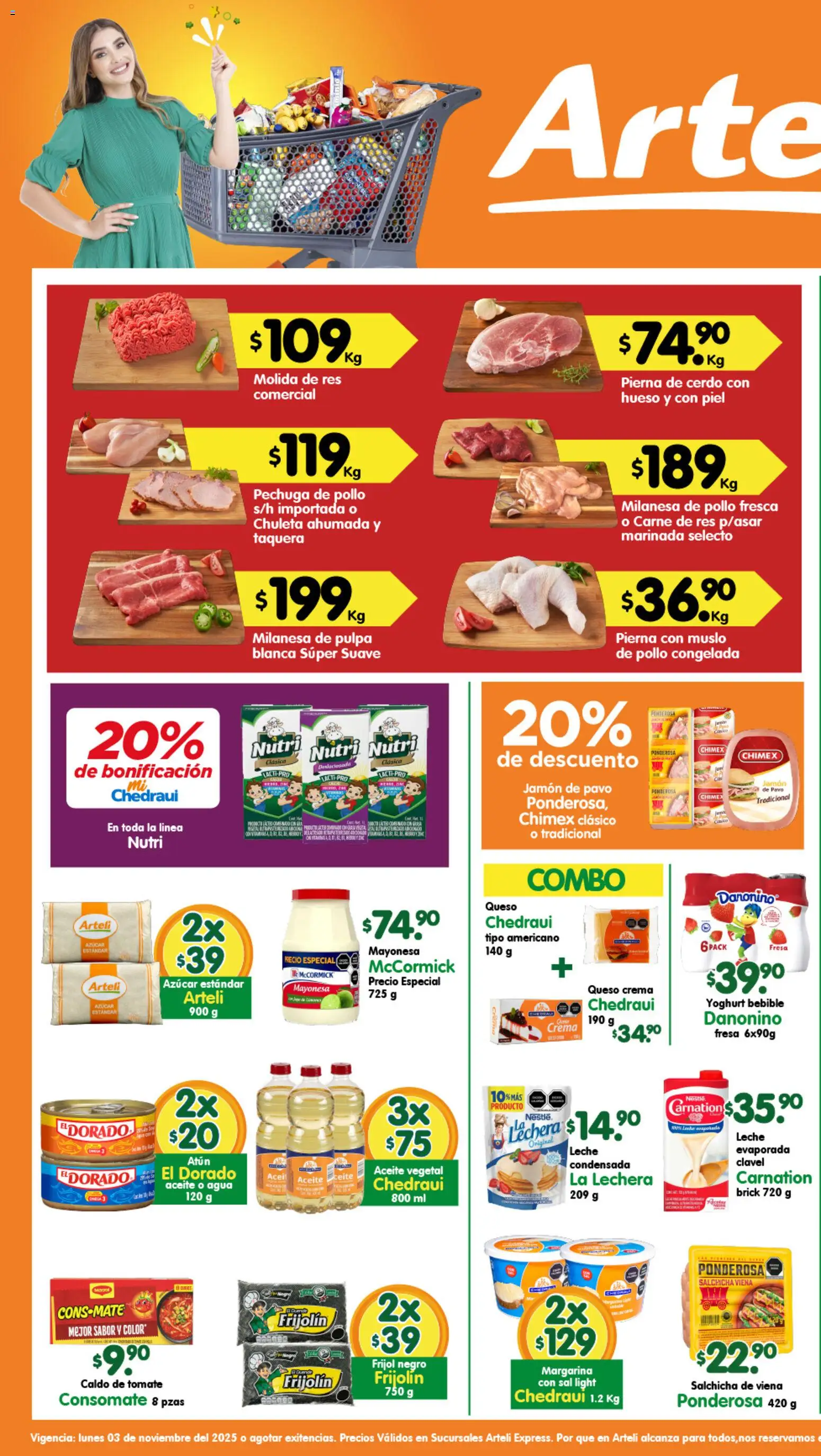 Arteli folleto Express - página 1- válido desde 03/11/2025