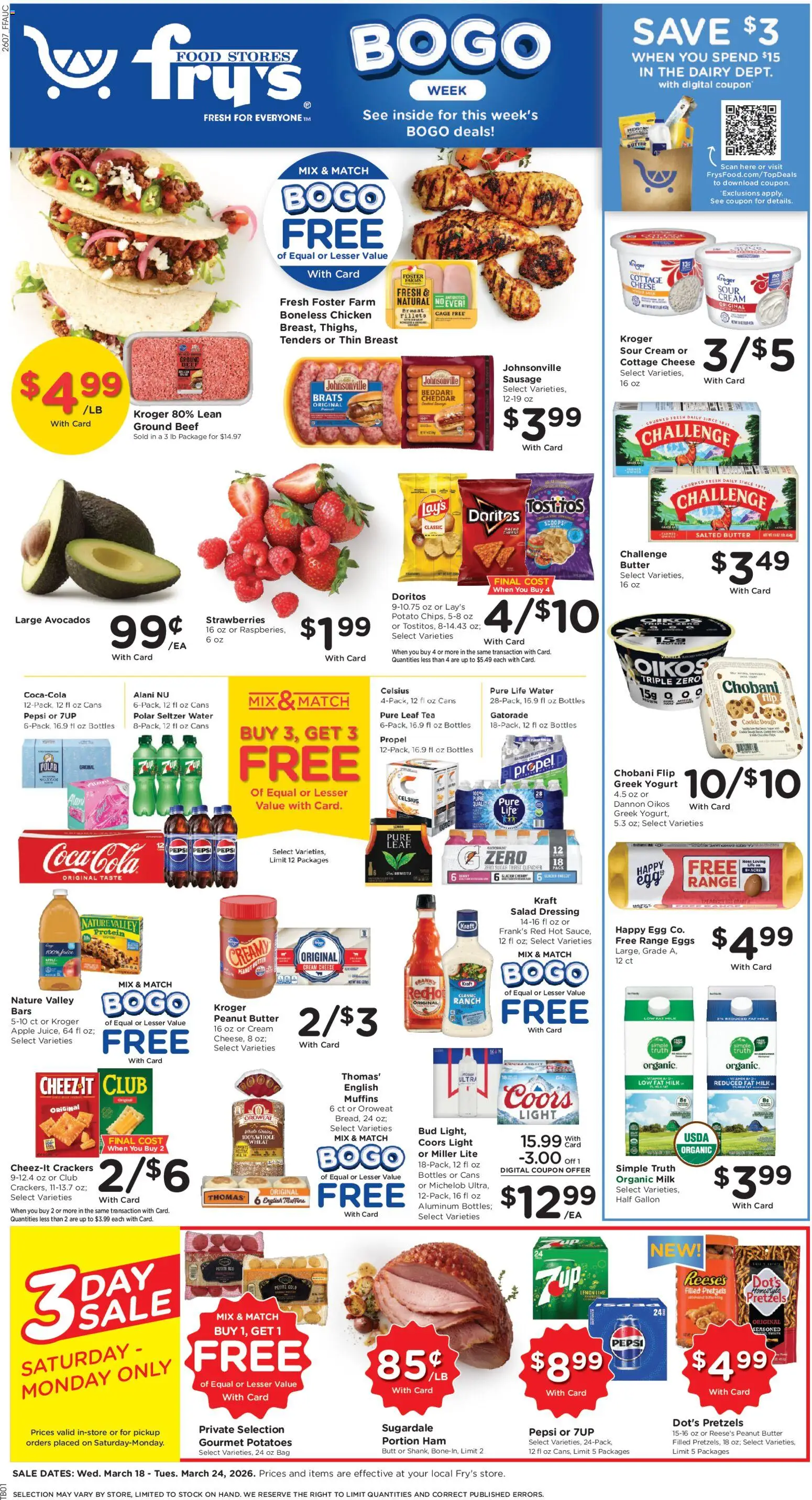 Fry's Food Weekly Ad - page 1- valid from 03/18/2026