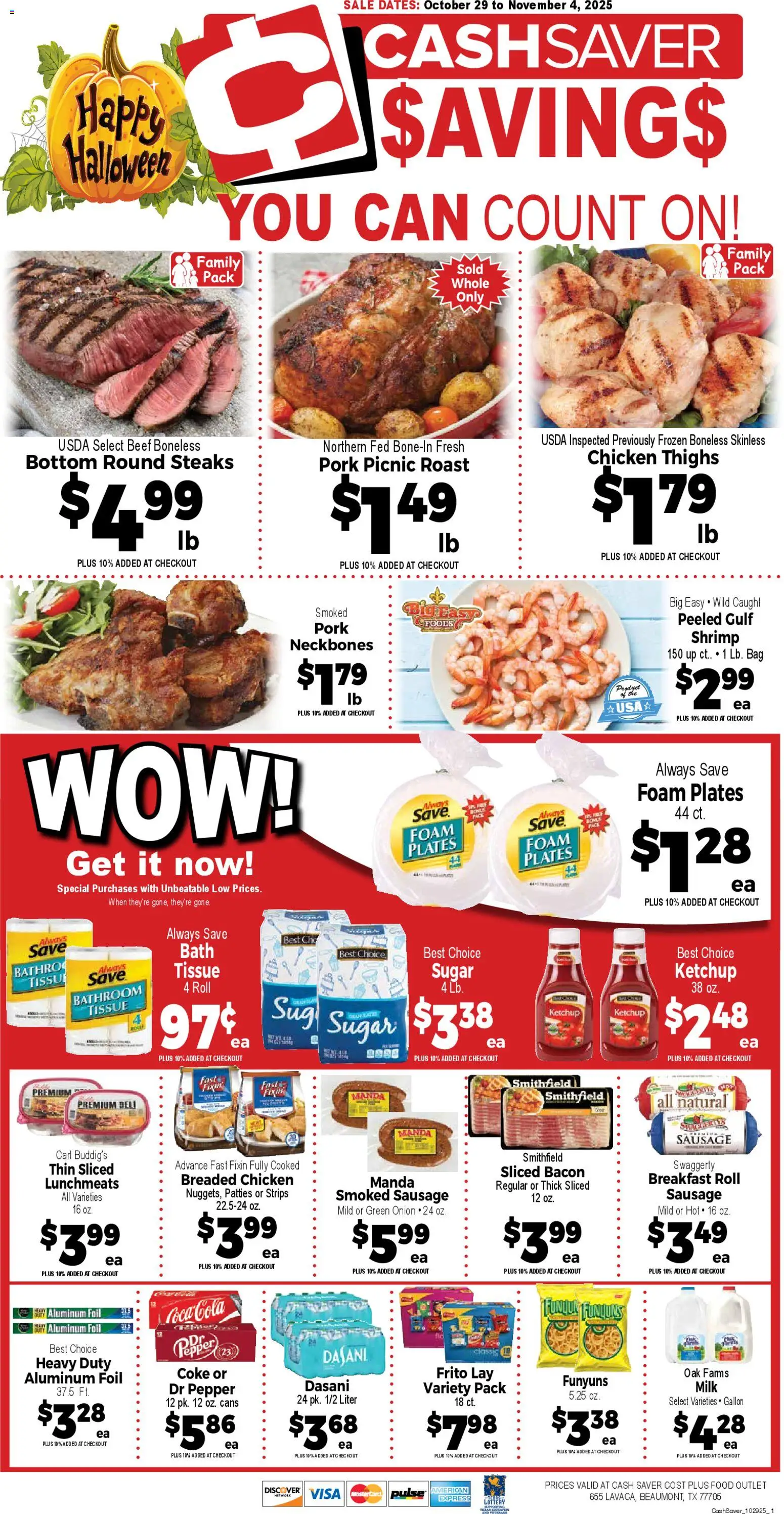Market Basket Cash Saver - page 1- valid from 10/29/2025