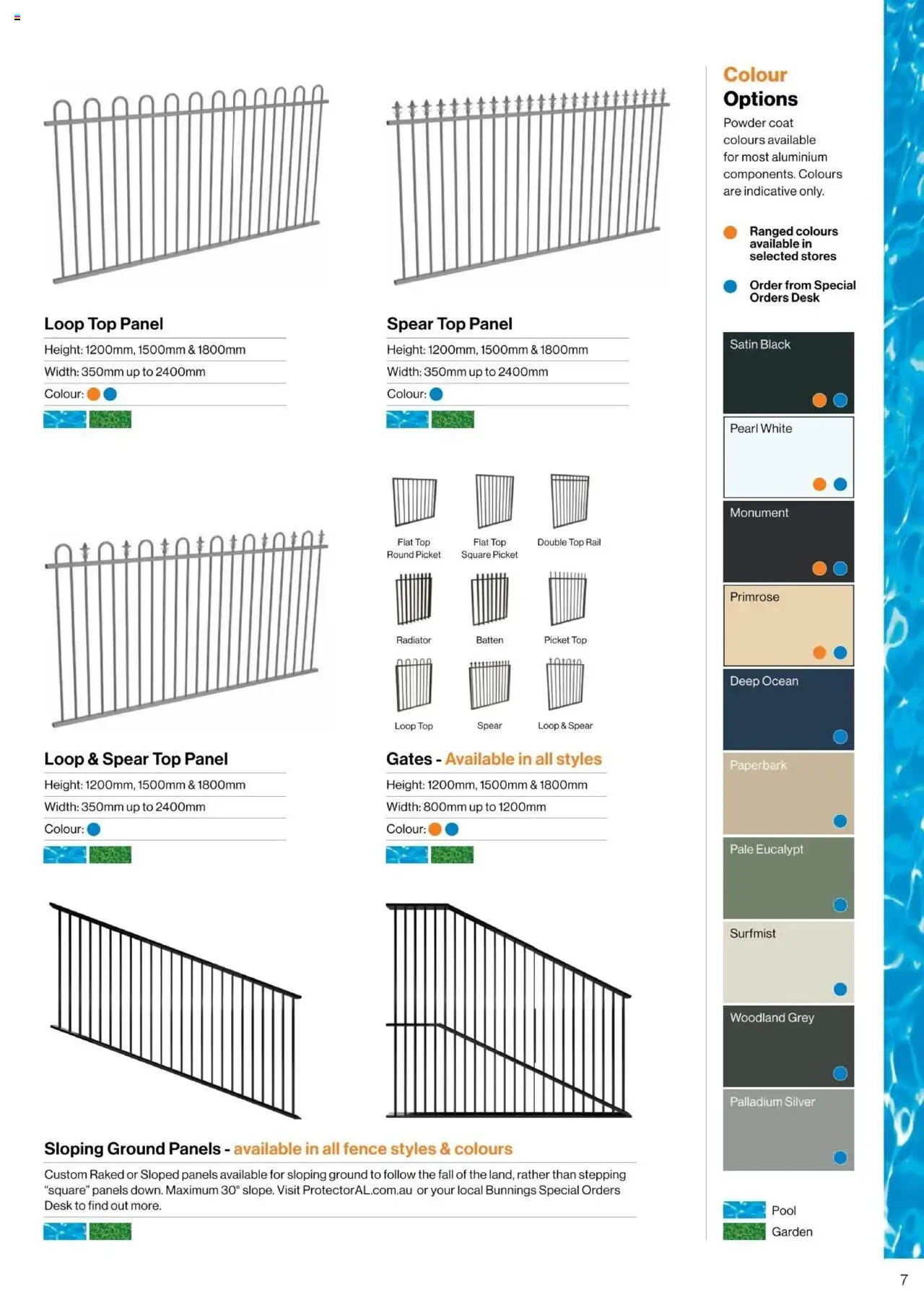 Bunnings Warehouse - Protectoral Aluminium and Glass Fencing Brochure - page 7- valid from 22/09/2025