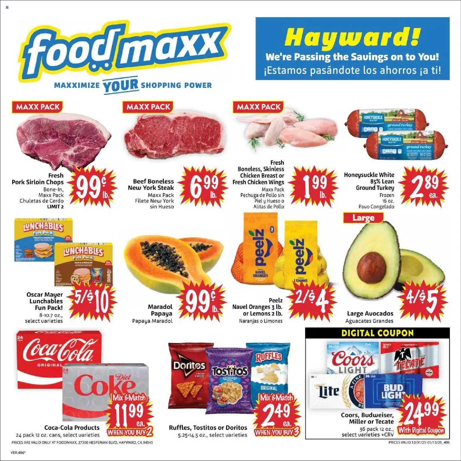 FoodMaxx Weekly Ad - CA - page 1- valid from 12/31/2025