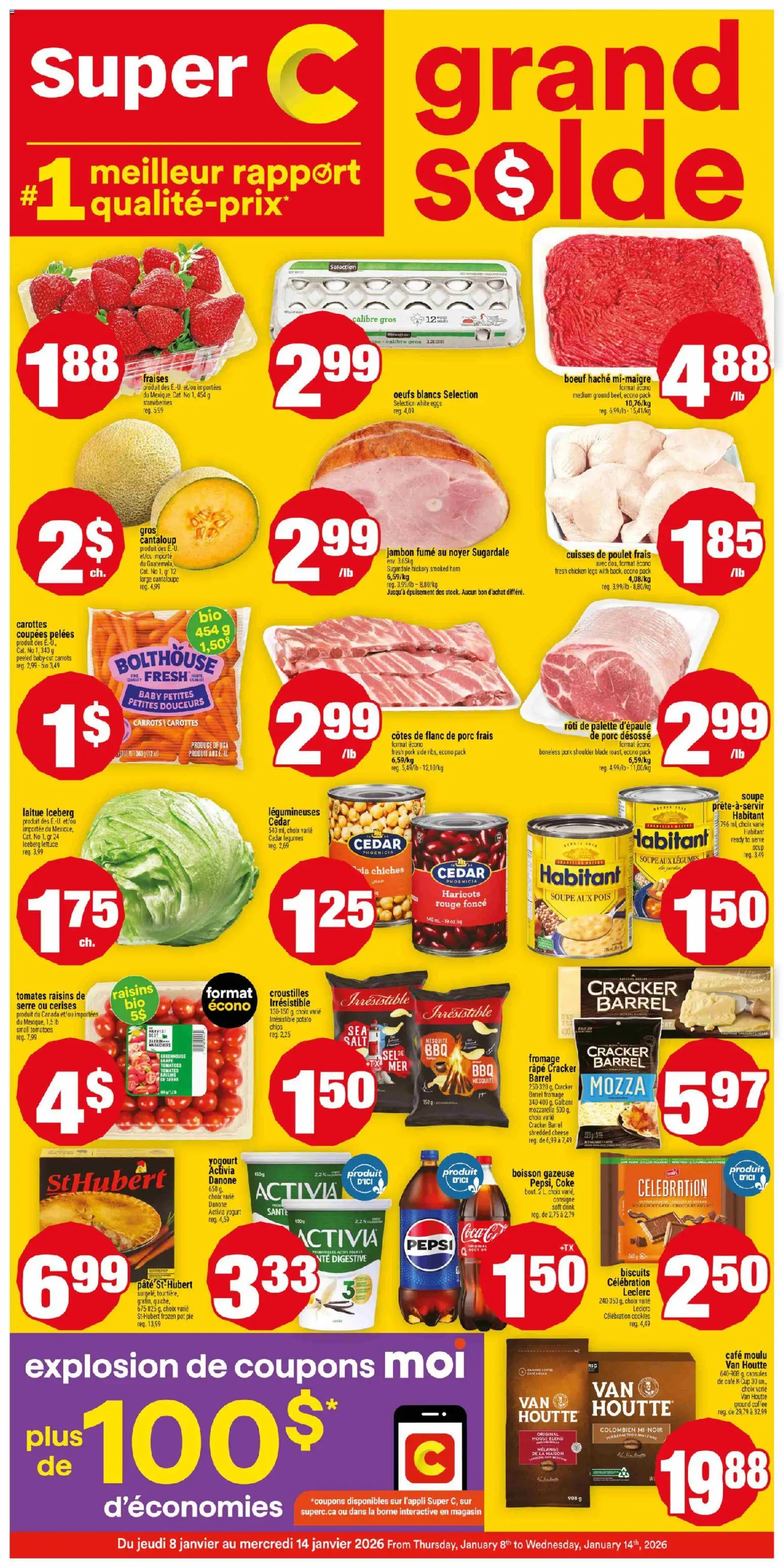 Super C weekly flyer / circulaire - page 1- valid from Jan 8, 2026