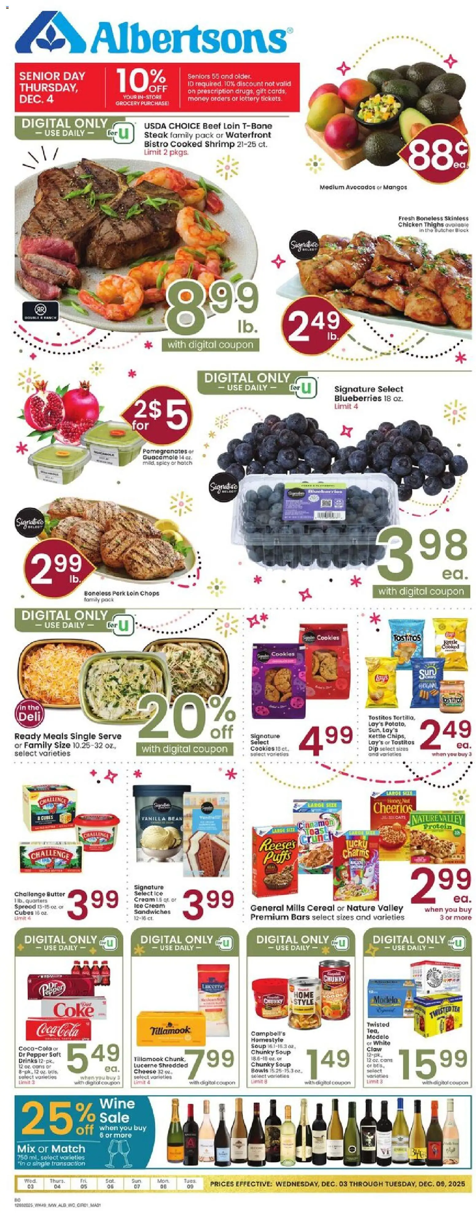 Albertsons Weekly Ad - page 1- valid from 12/03/2025