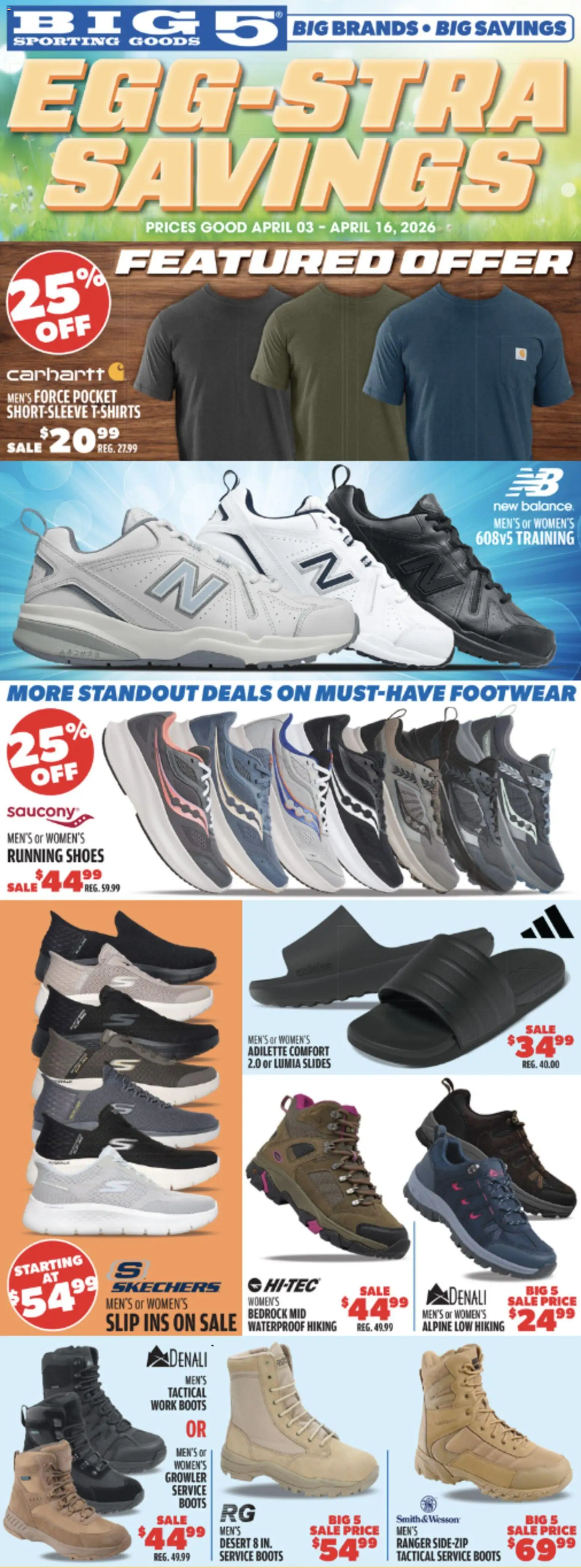 Big 5 Sporting Goods Weekly Ad - page 1- valid from 04/03/2026