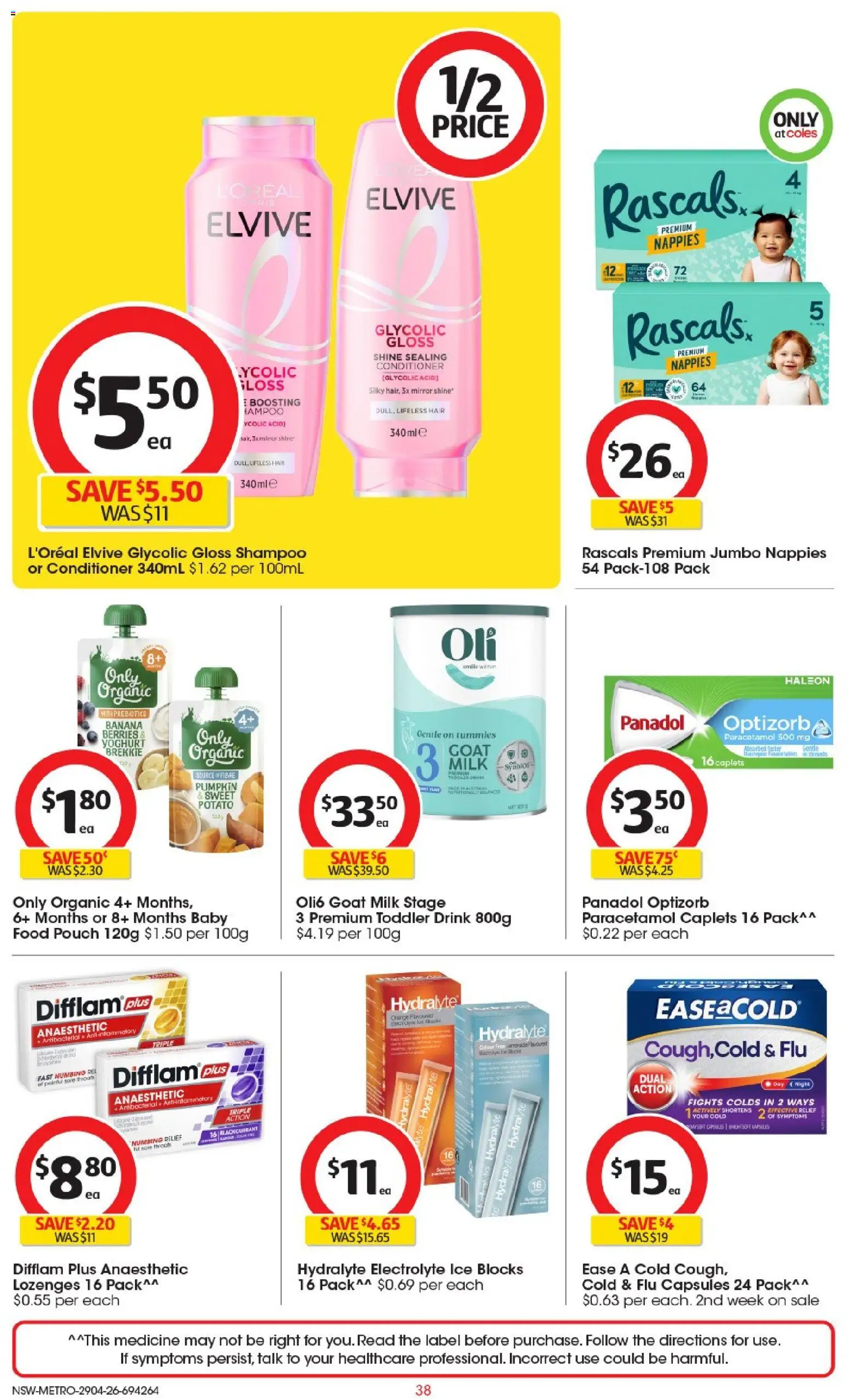 Coles catalogue  - page 38- valid from 29/04/2026