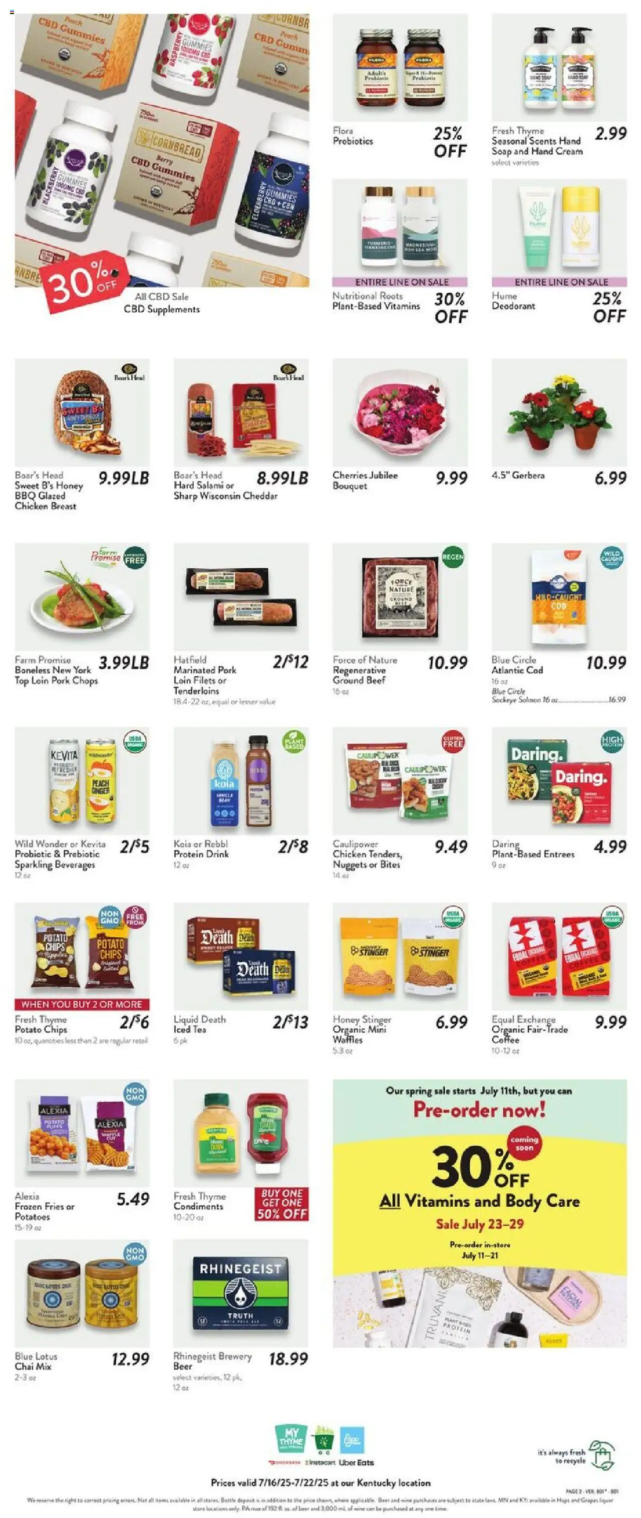 Fresh Thyme Weekly Ad - KY - page 5- valid from 07/16/2025