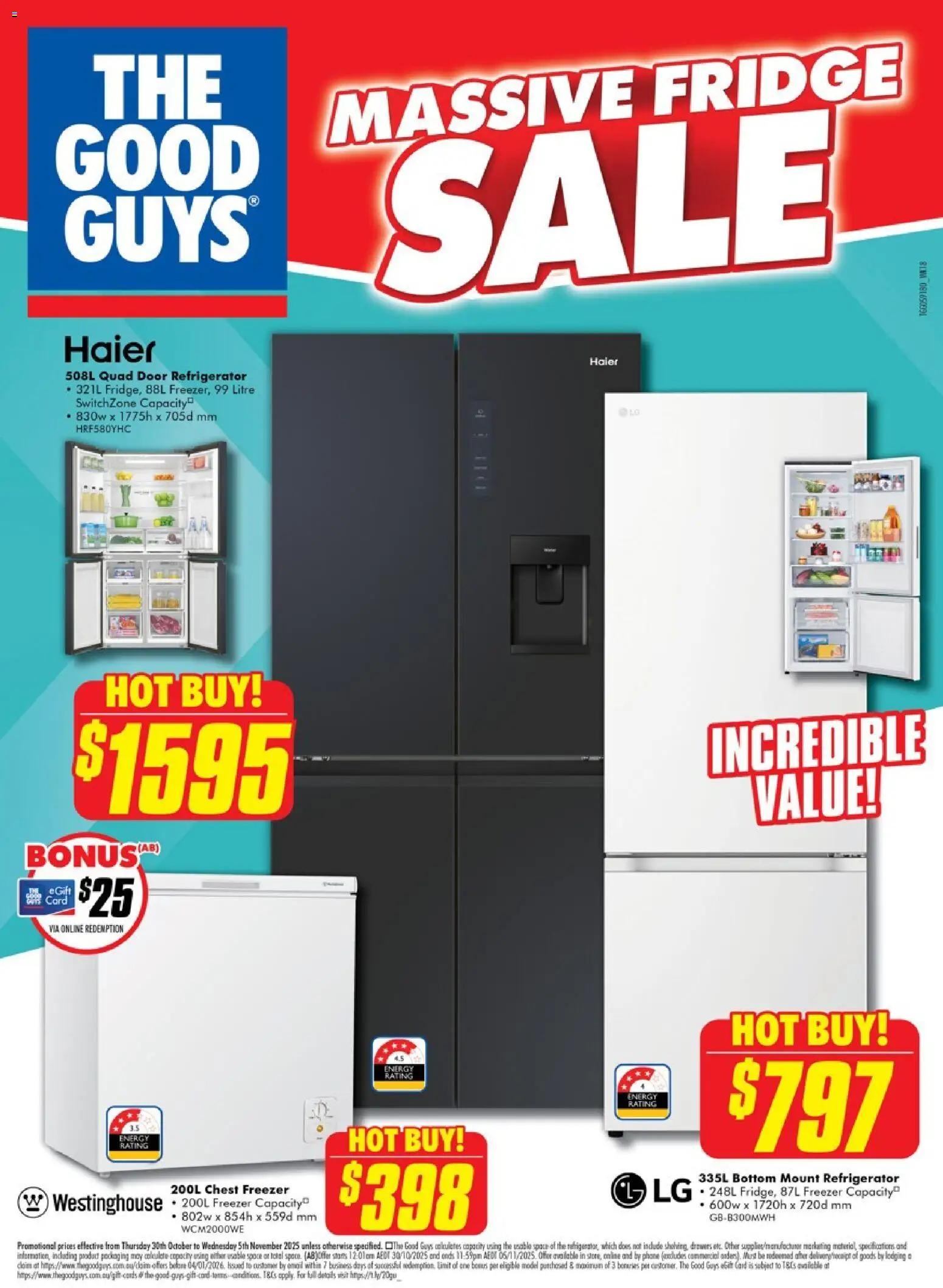 The Good Guys Massive Fridge Sale - page 1- valid from 29/10/2025