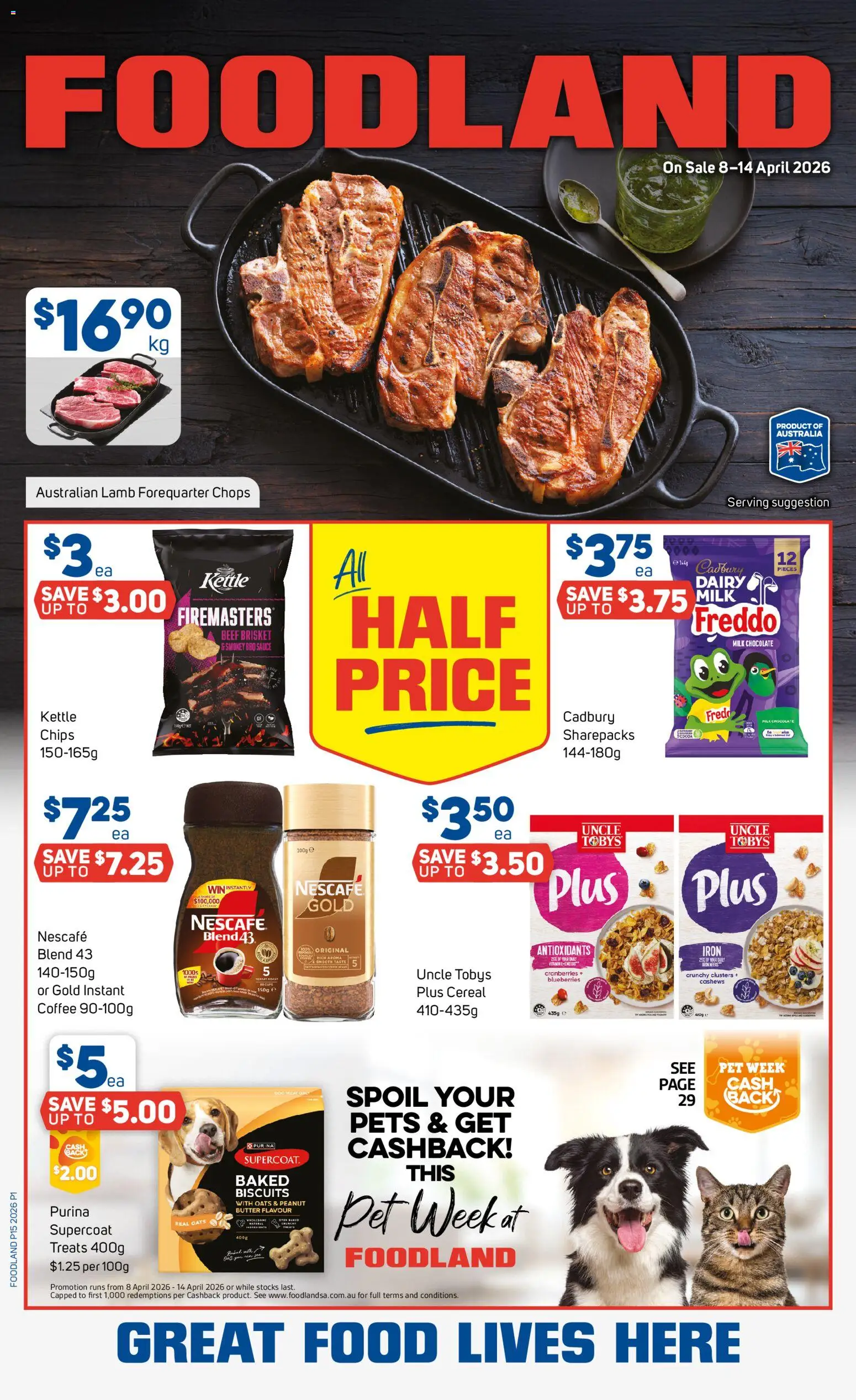Foodland catalogue  - page 1- valid from 08/04/2026
