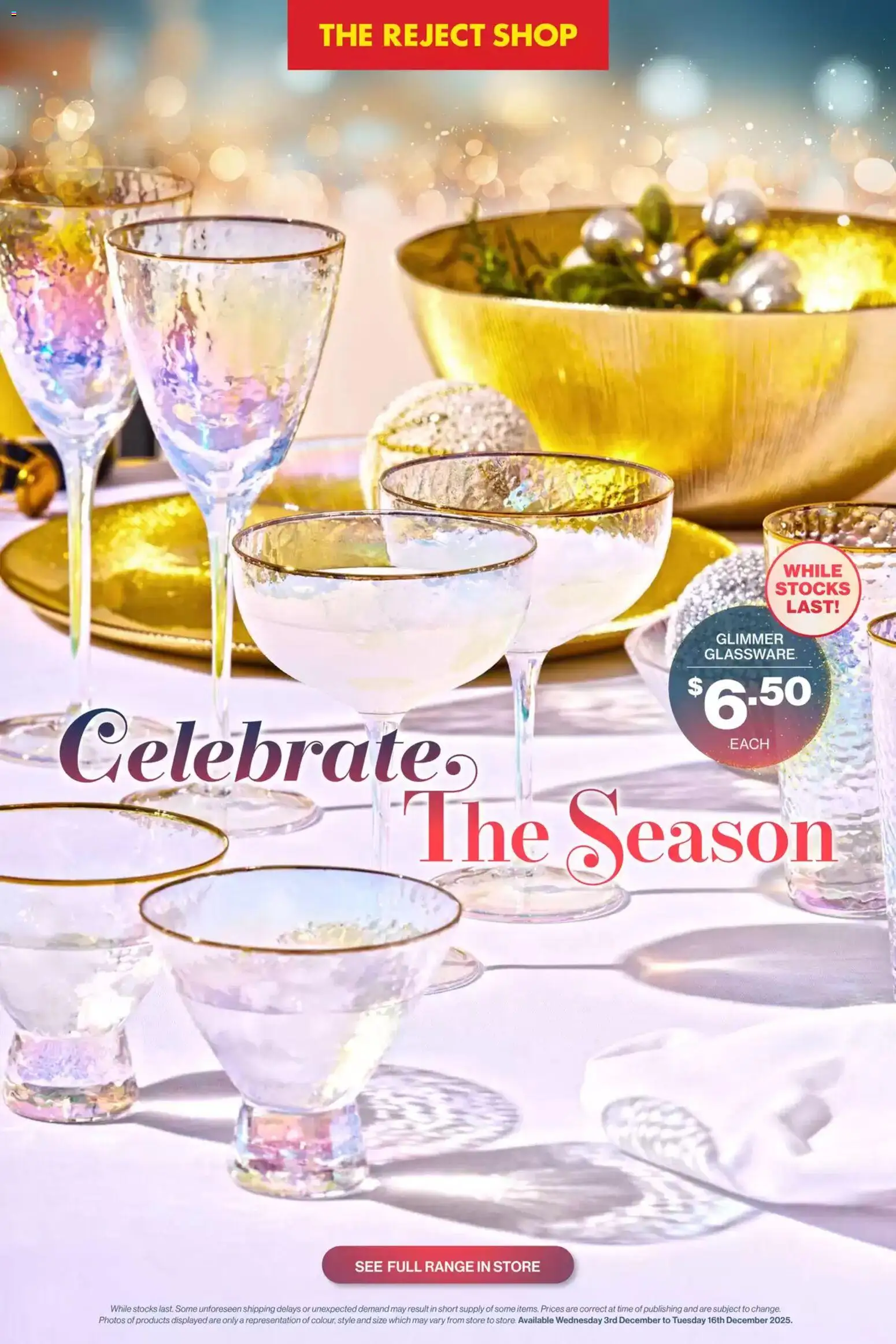 The Reject Shop Catalogue  - page 1- valid from 03/12/2025