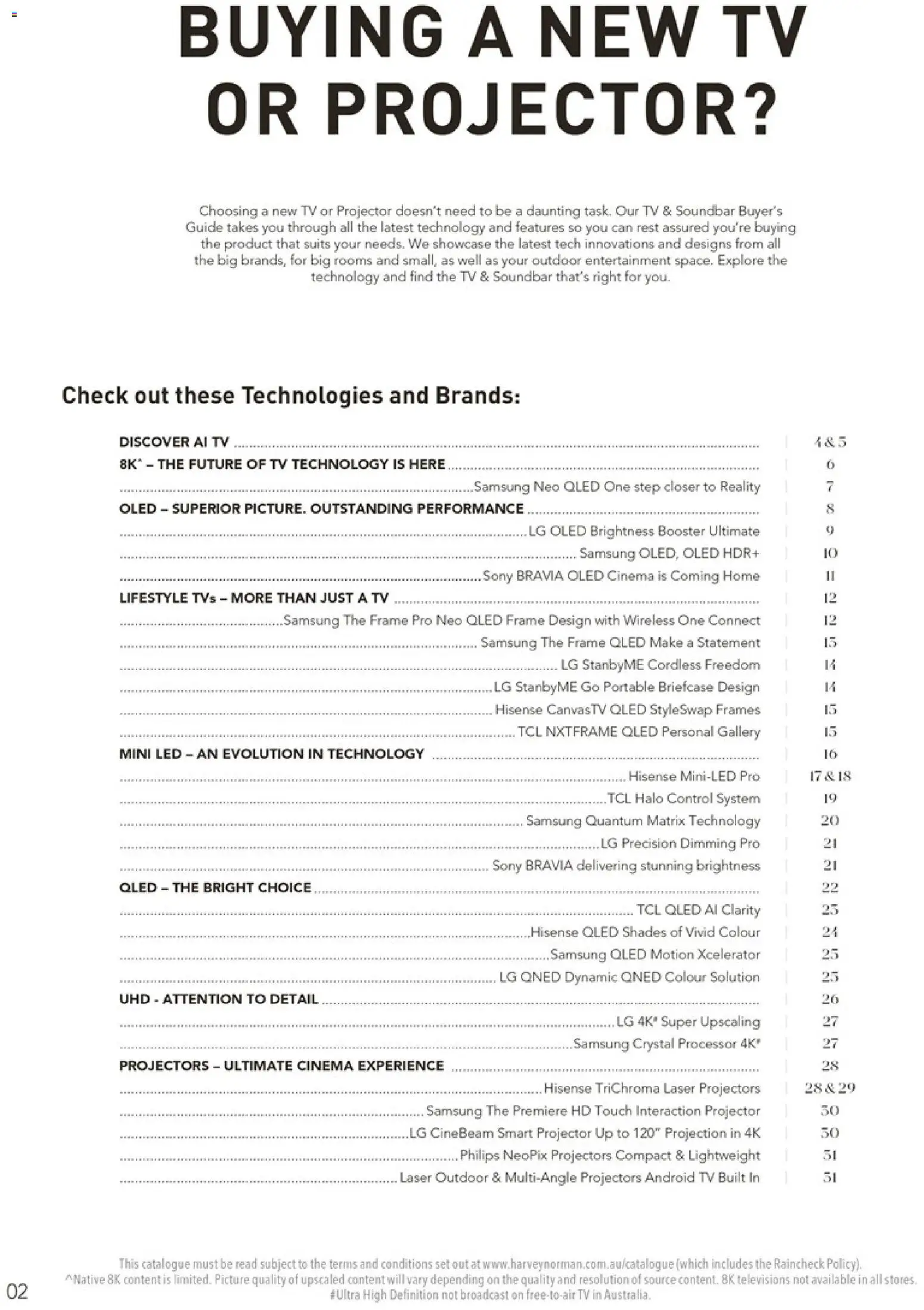 Harvey Norman - TV & Projector Buyer's Guide - page 2- valid from 05/12/2025