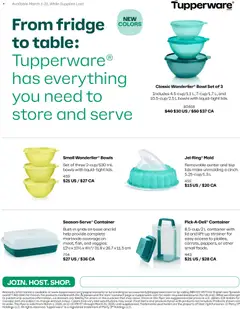Preview Tupperware weekly flyer valid from Mar 1, 2026