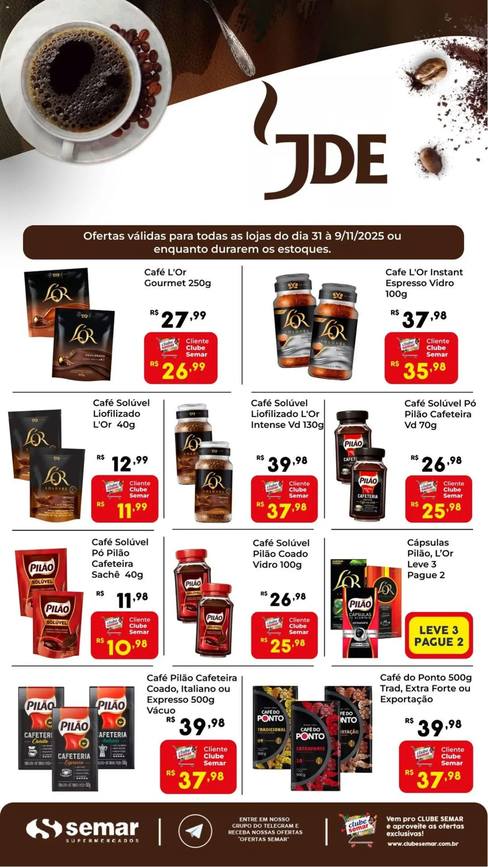 Semar Supermercado - Ofertas JDE - página 1- válido a partir de 31/10/2025
