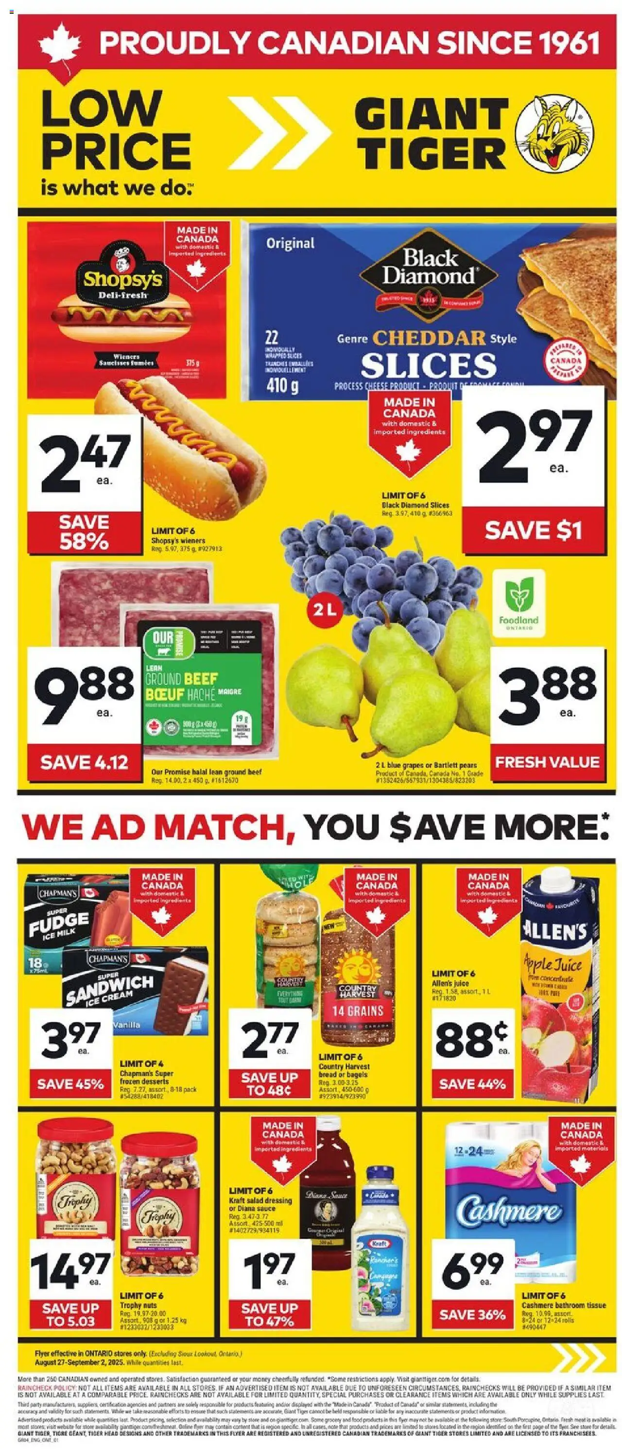 Giant Tiger weekly flyer - page 1- valid from Aug 27, 2025