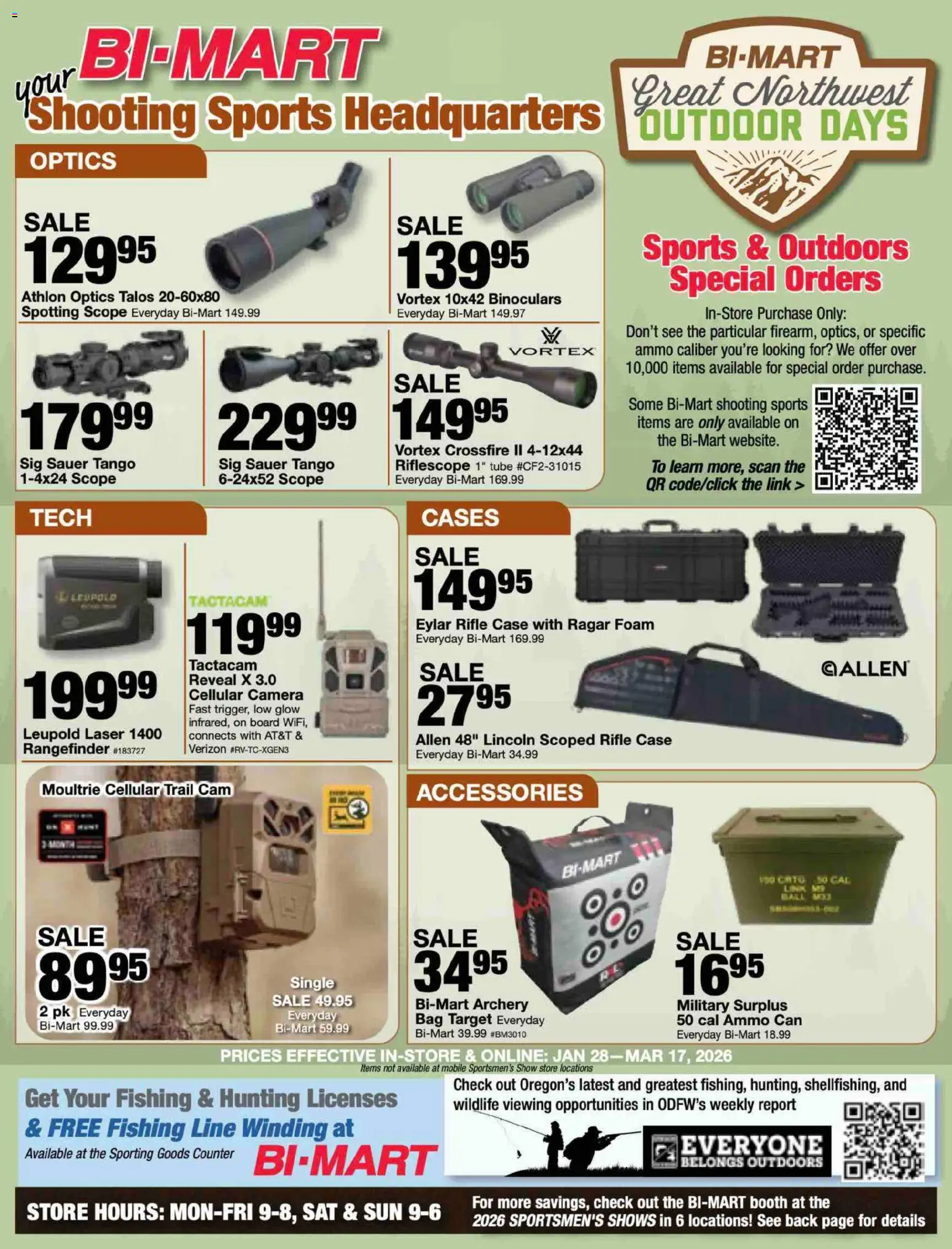 Bi-Mart Great Nortwest Outdoor Days - page 1- valid from 01/28/2026
