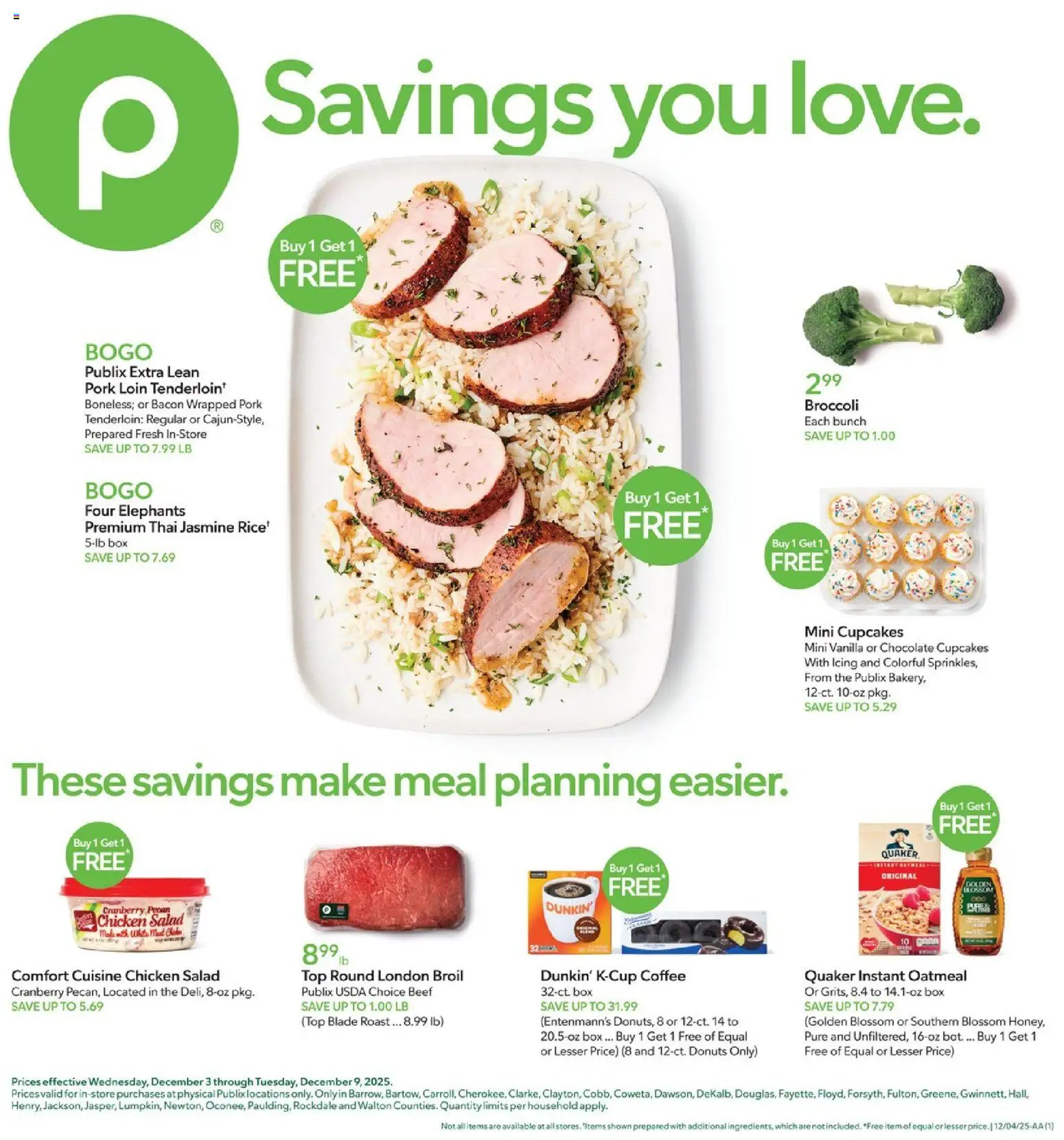 Publix Weekly Ad - page 1- valid from 12/03/2025