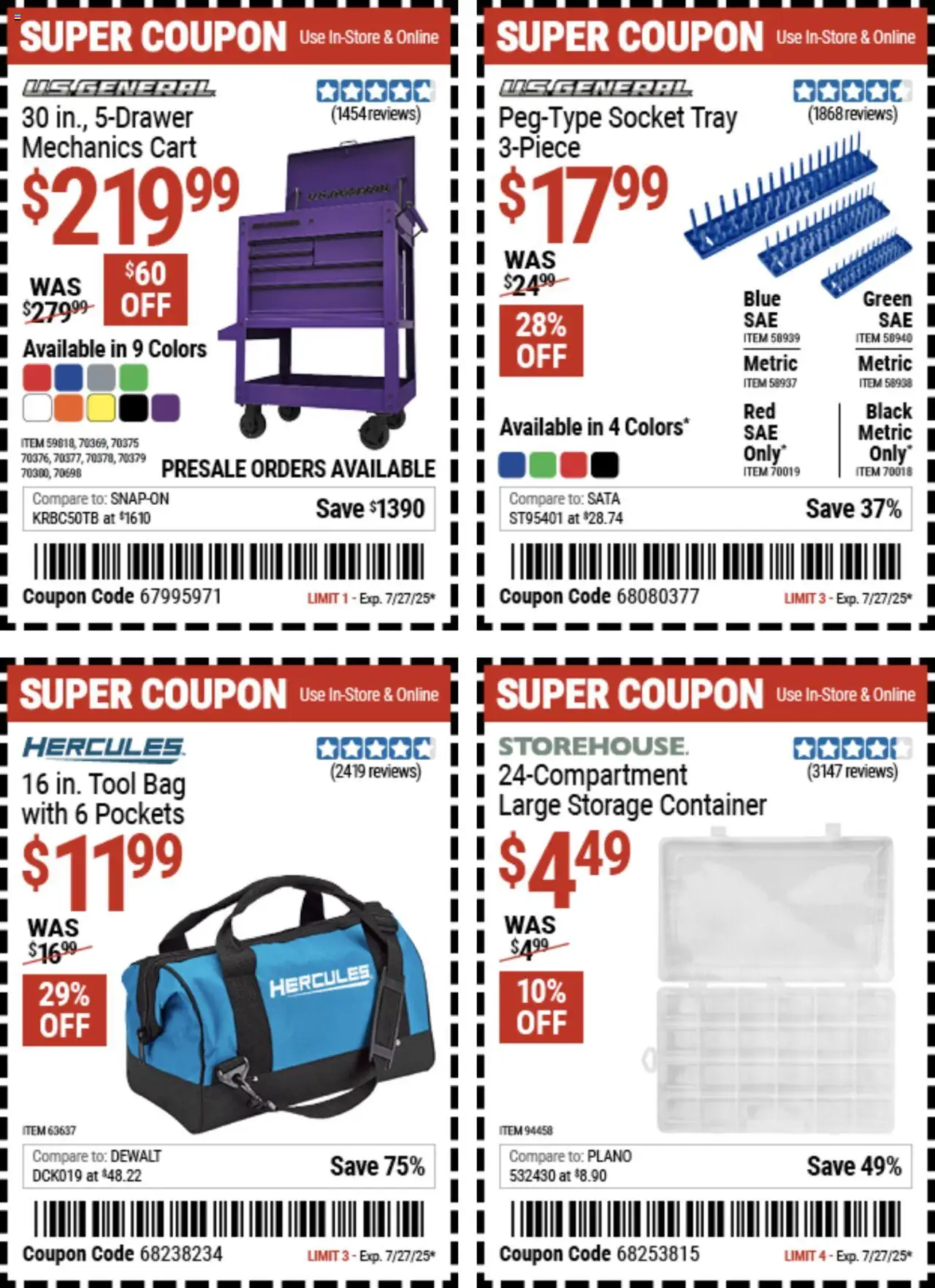 Harbor Freight Weekly Ad - page 4- valid from 07/14/2025