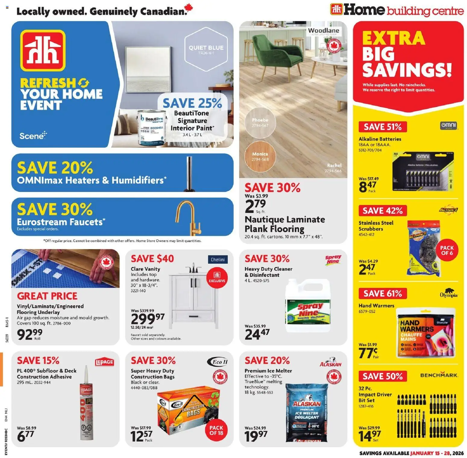 Home Hardware weekly flyer / circulaire - page 1- valid from Jan 15, 2026