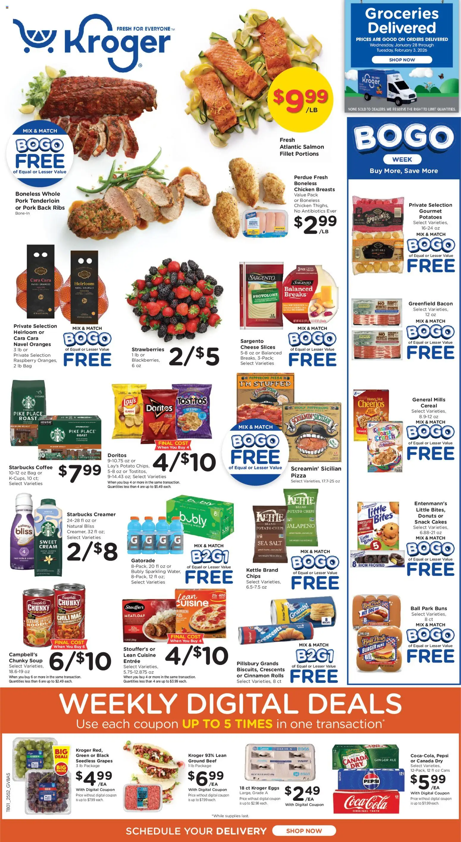 Kroger Ad - page 1- valid from 01/28/2026