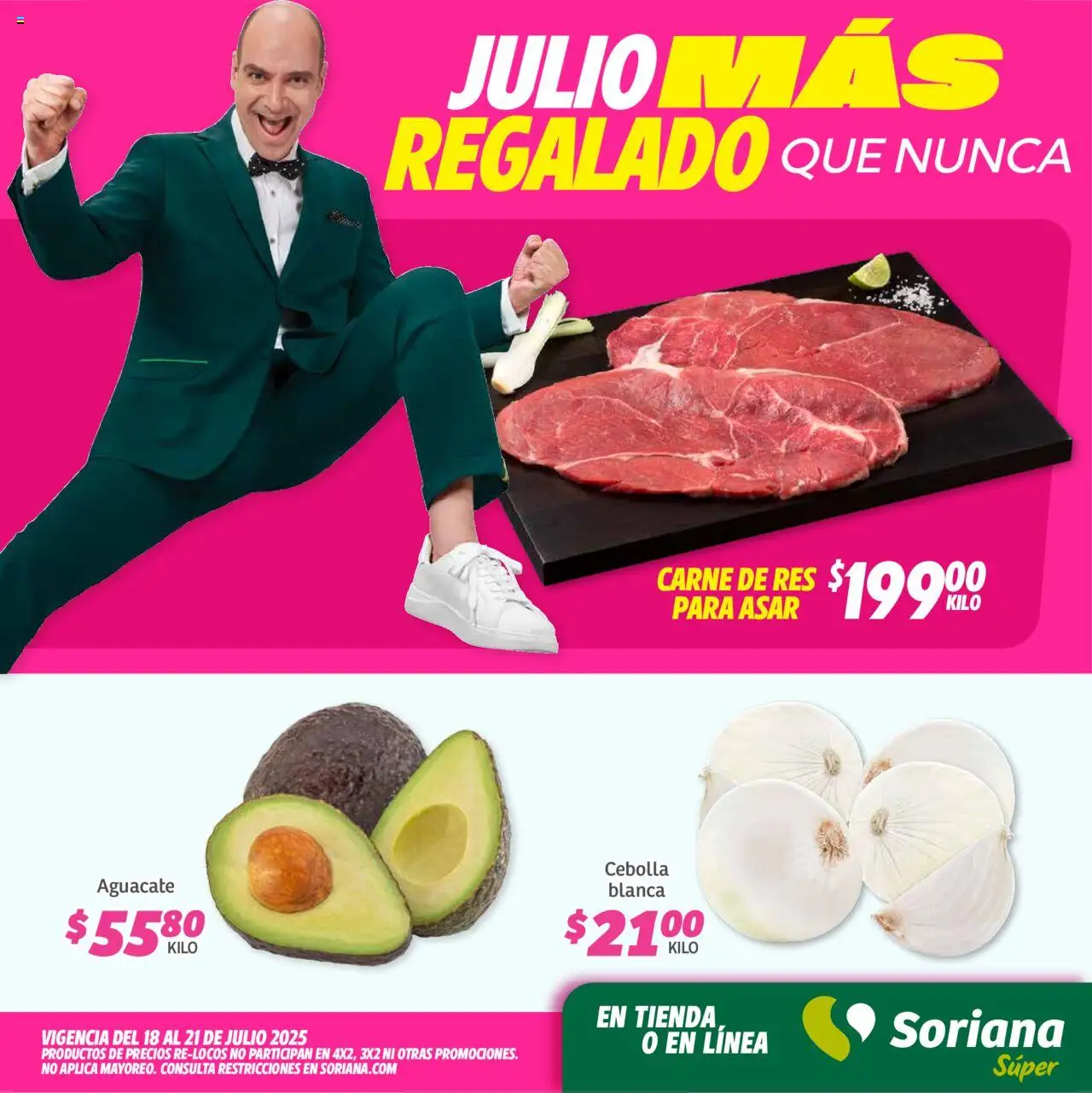 Soriana - Fin de Semana Súper: Ags, Nay, Jal, Qro, Col, Mich, Gto, Hgo, Tlax, Mor, Pue, Gro, Oax, Edo. de Mex, Valle de México, Za - página 1- válido desde 18/07/2025