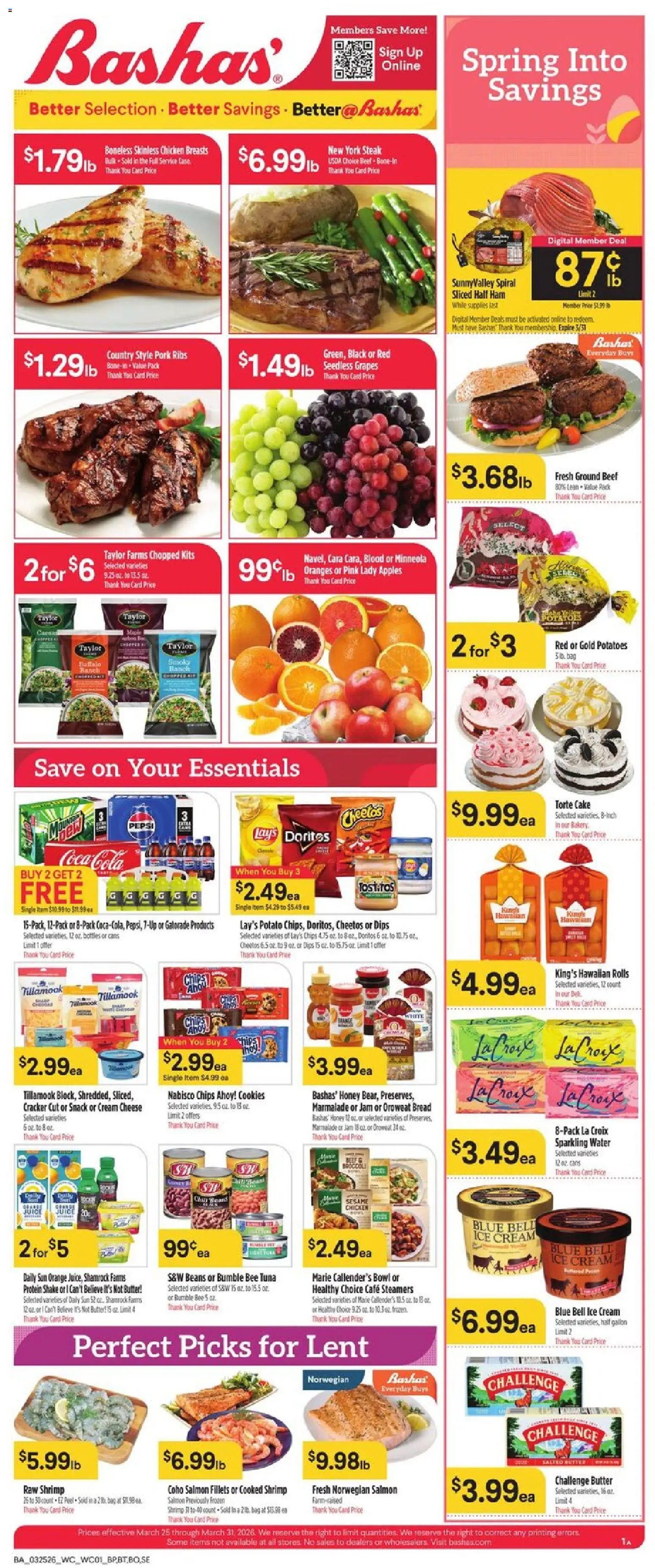 Basha's Weekly Ad - page 1- valid from 03/25/2026