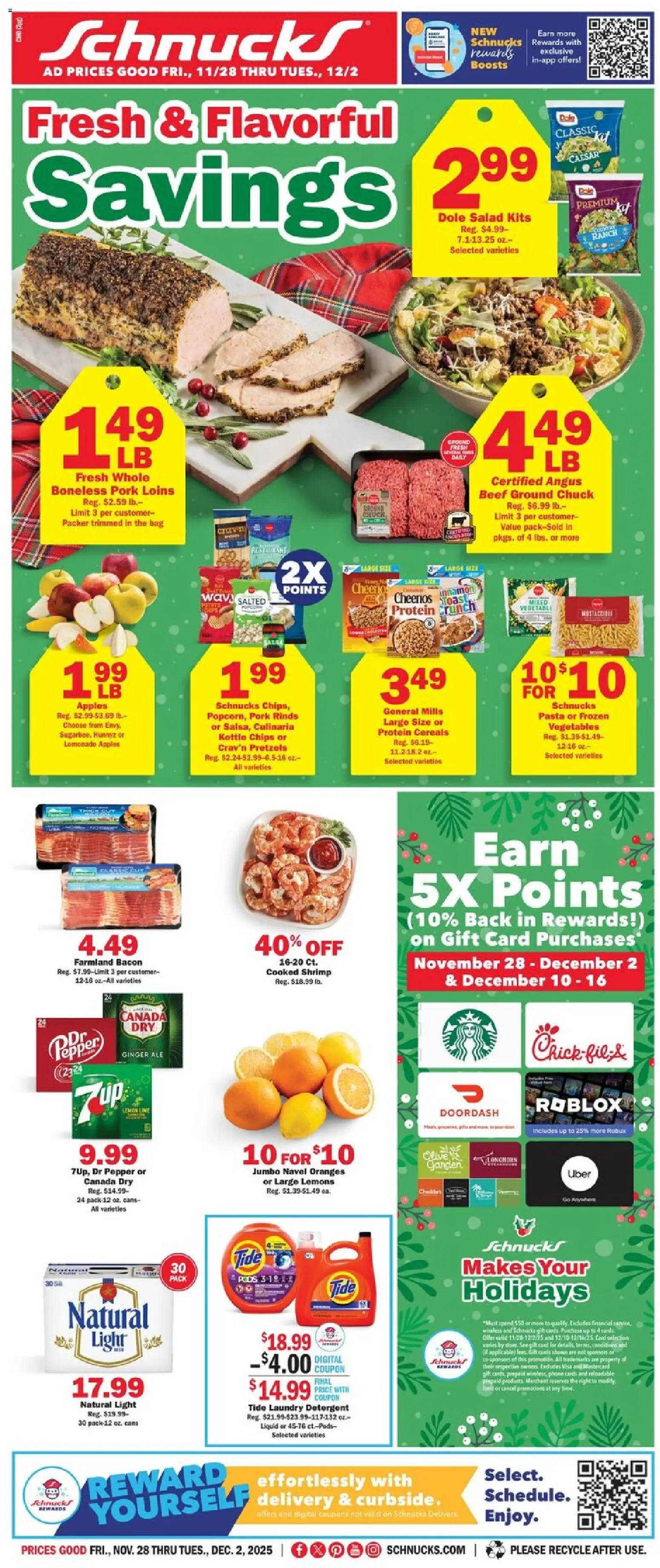 Schnucks Weekly Ad - page 1- valid from 11/28/2025