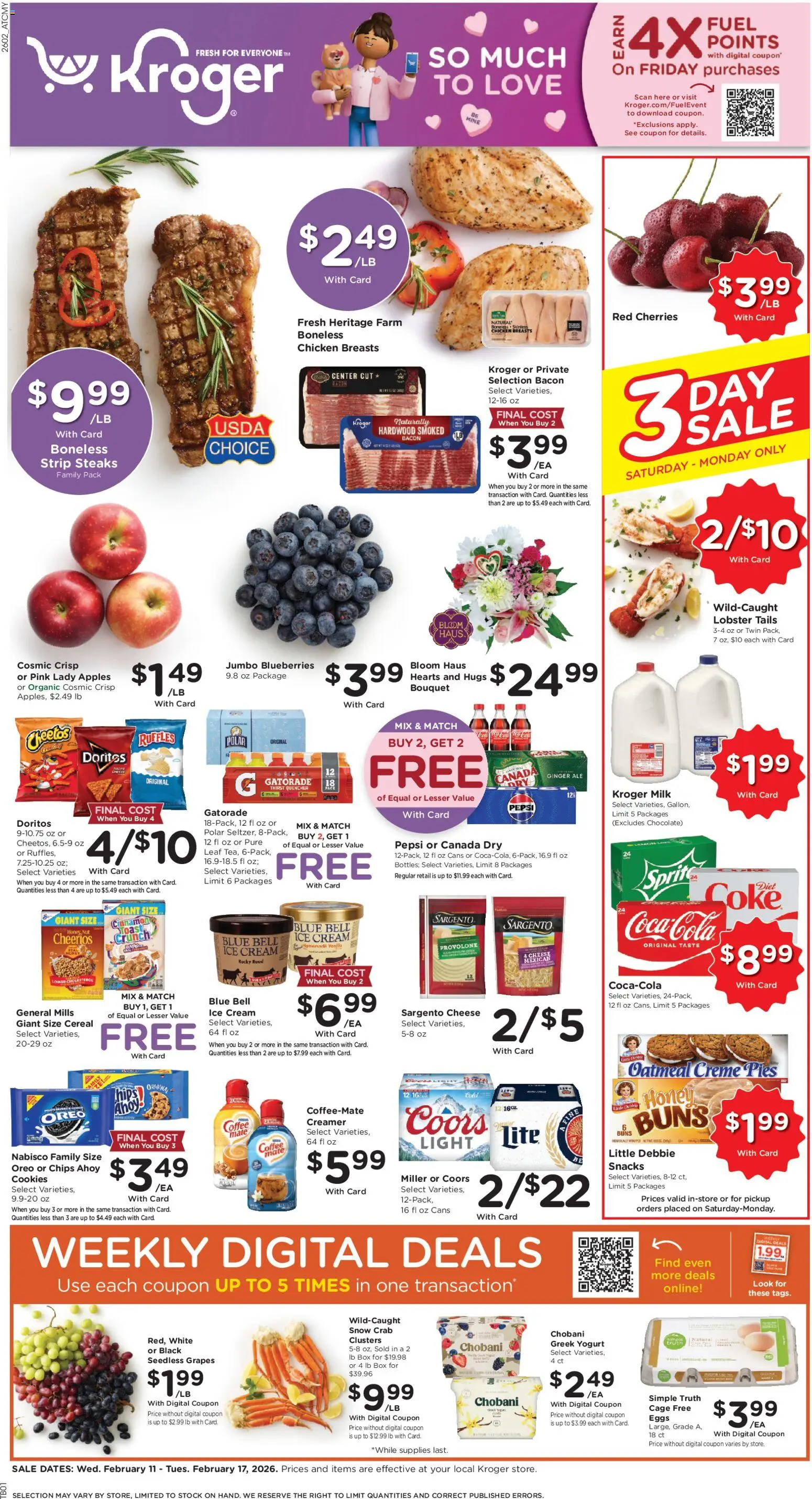 Kroger Weekly Ad - page 1- valid from 02/11/2026