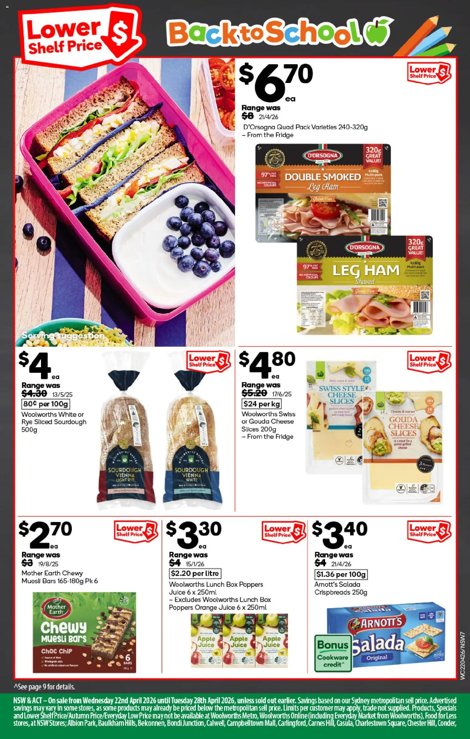 Woolworths catalogue  - page 7- valid from 22/04/2026