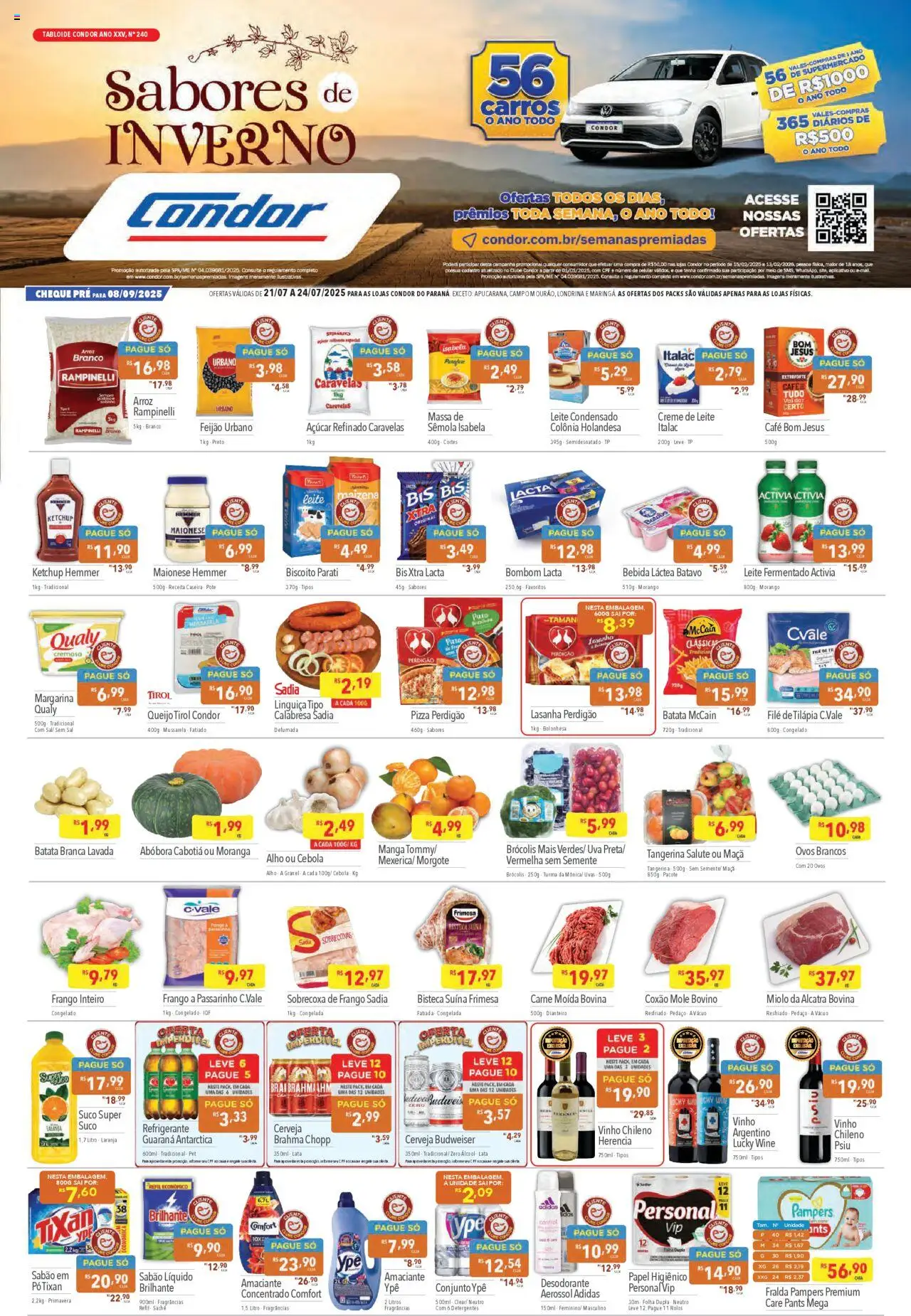 Supermercados Condor - Ofertas Sabores de Inverno - página 1- válido a partir de 21/07/2025
