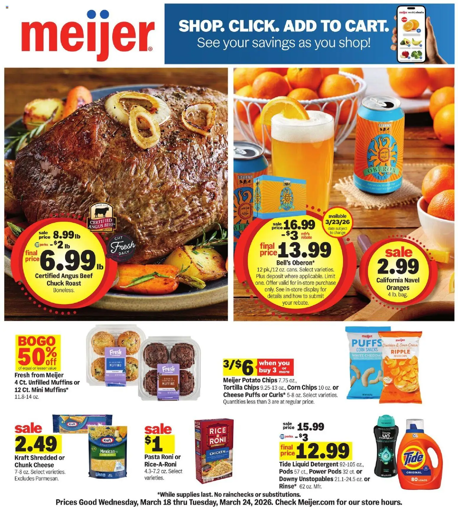 Meijer Weekly Ad - page 1- valid from 03/18/2026