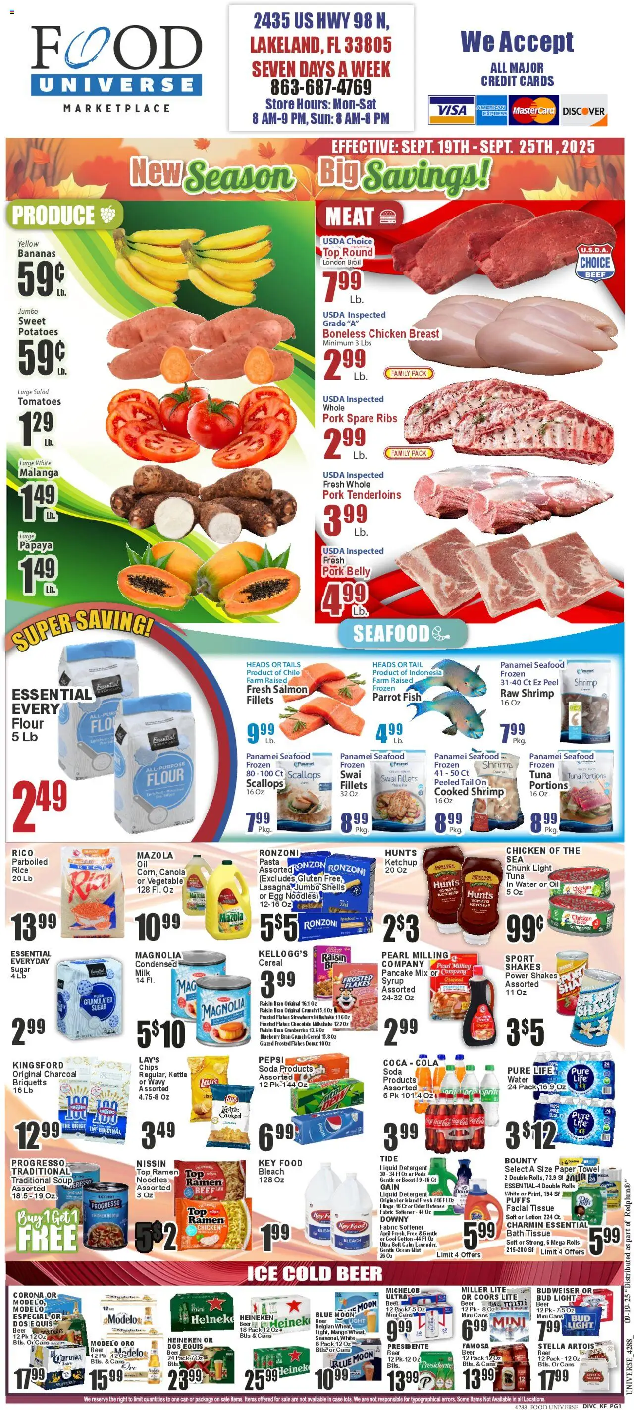 Food Universe Weekly Ad - page 1- valid from 09/19/2025