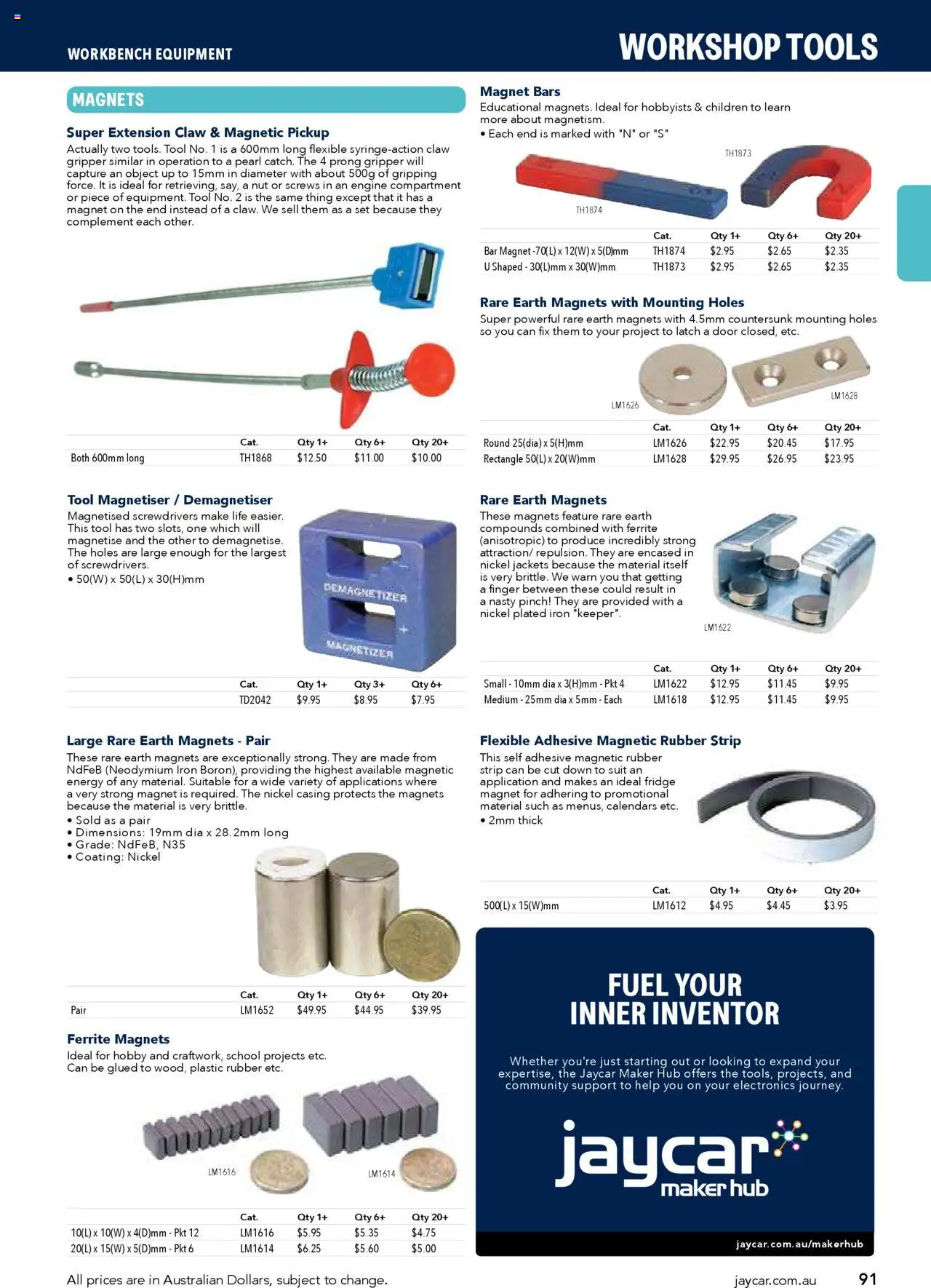 Jaycar Engineering & Scientific Catalogue 2025/2026  - page 91- valid from 09/07/2025