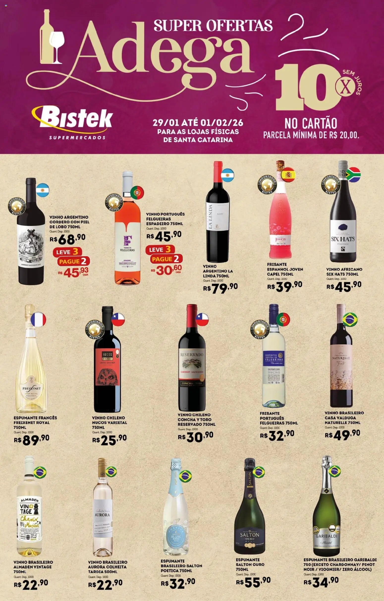 Bistek Supermercados - Ofertas Adega - página 1- válido a partir de 29/01/2026
