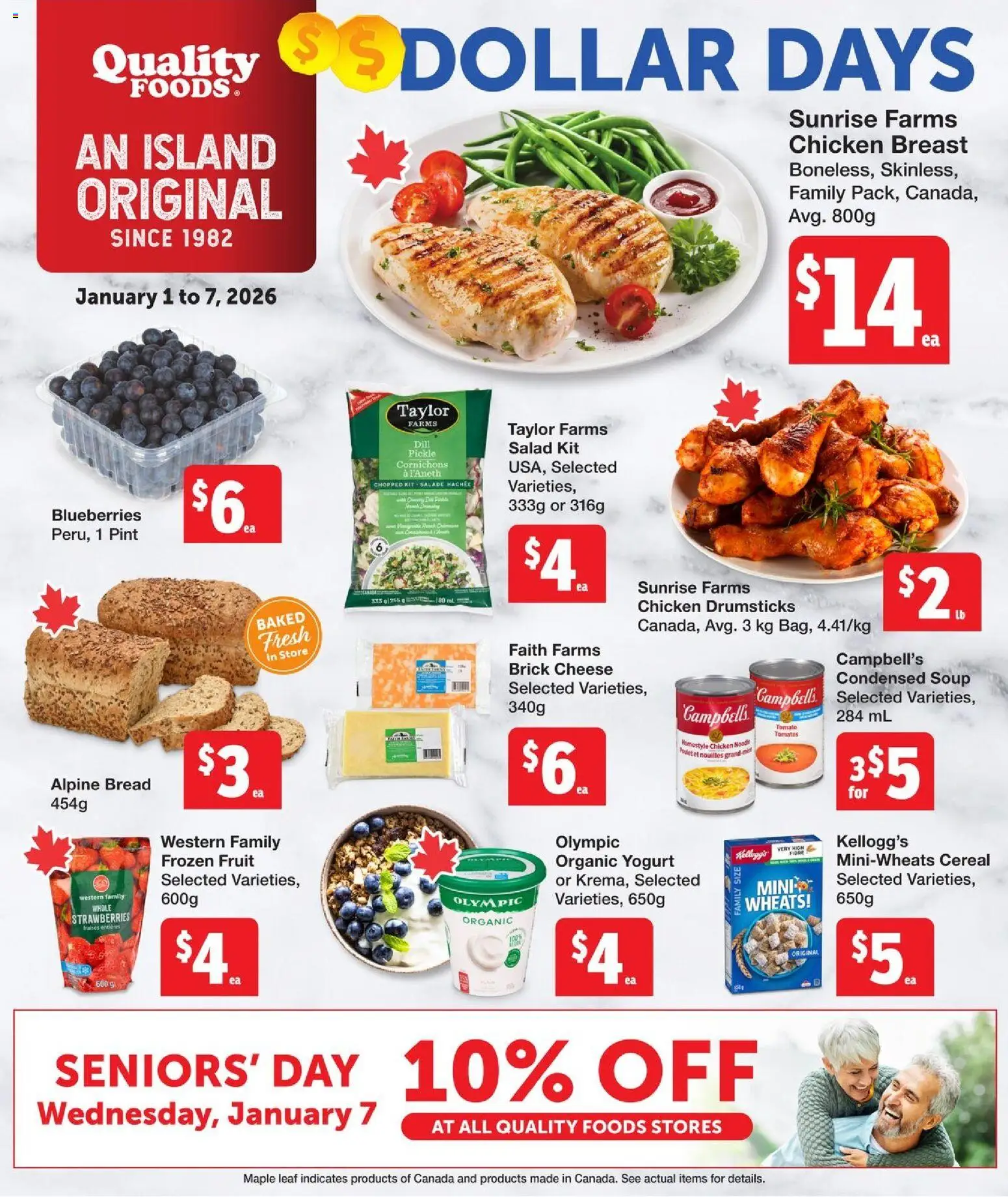 Quality Foods weekly flyer / circulaire - page 1- valid from Jan 1, 2026