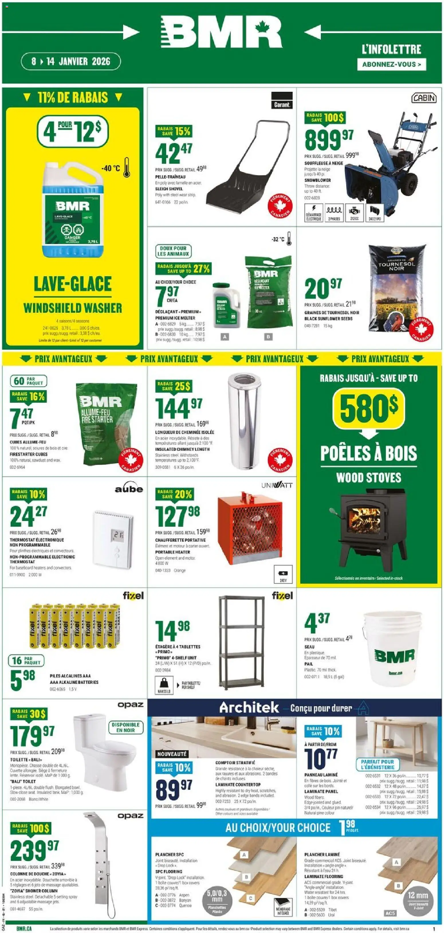 BMR weekly flyer / circulaire - page 1- valid from Jan 8, 2026