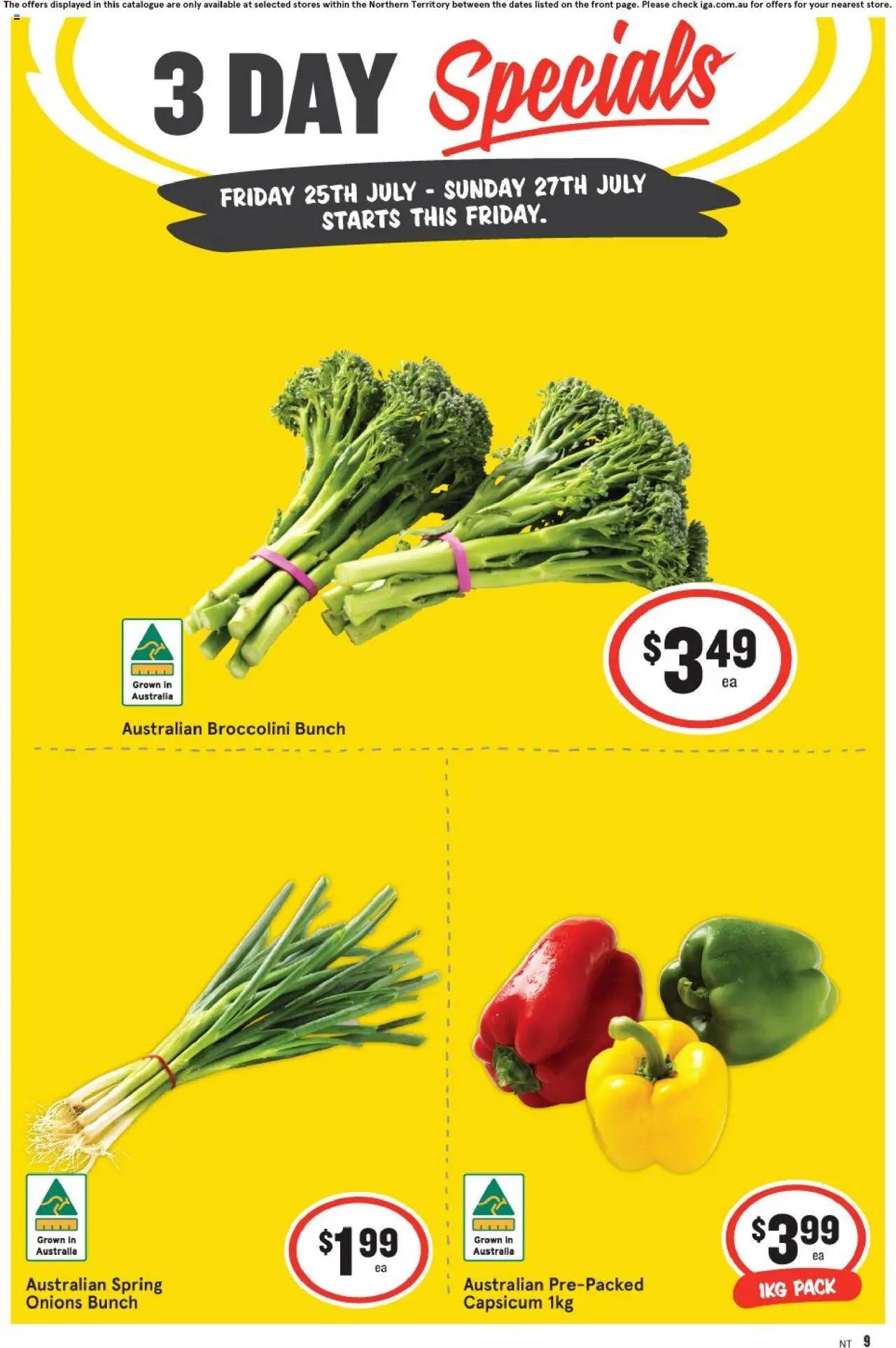 IGA - 3 Day Specials - NT - page 1- valid from 25/07/2025