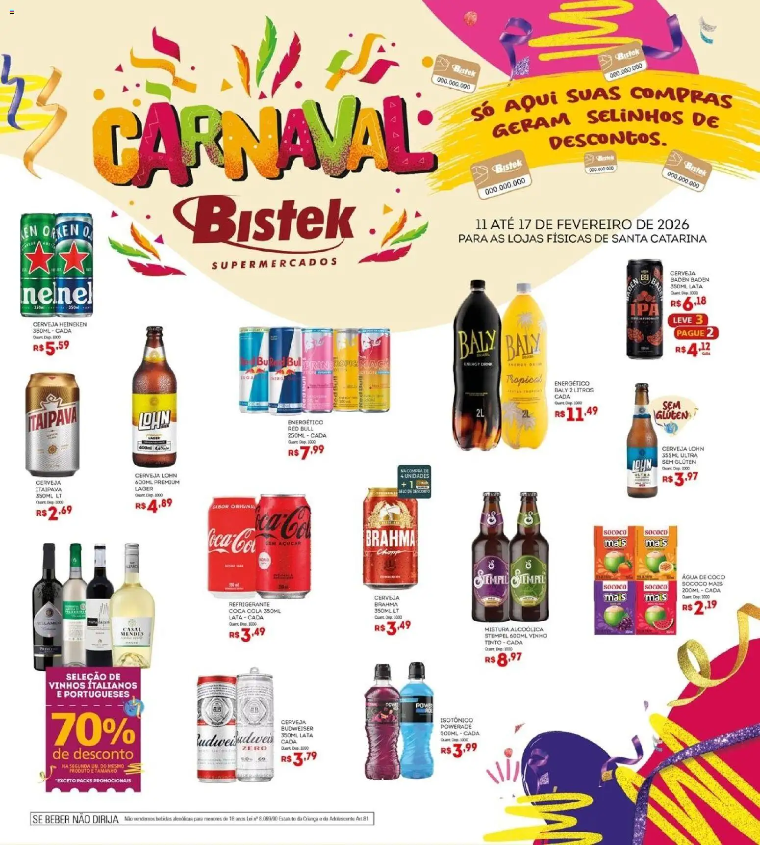 Bistek Supermercados - Ofertas Carnaval Bistek  - página 1- válido a partir de 11/02/2026
