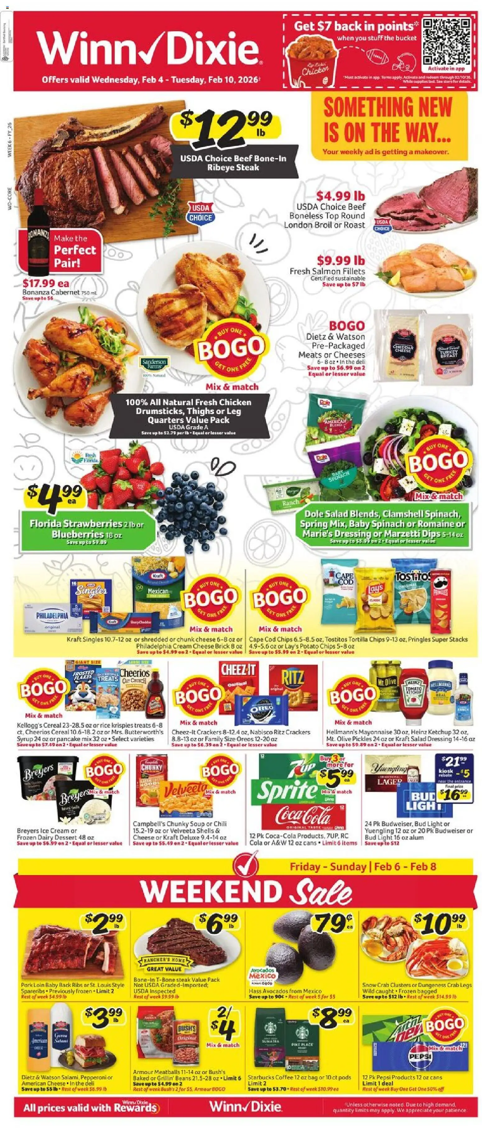 Winn Dixie Weekly Ad - page 1- valid from 02/04/2026