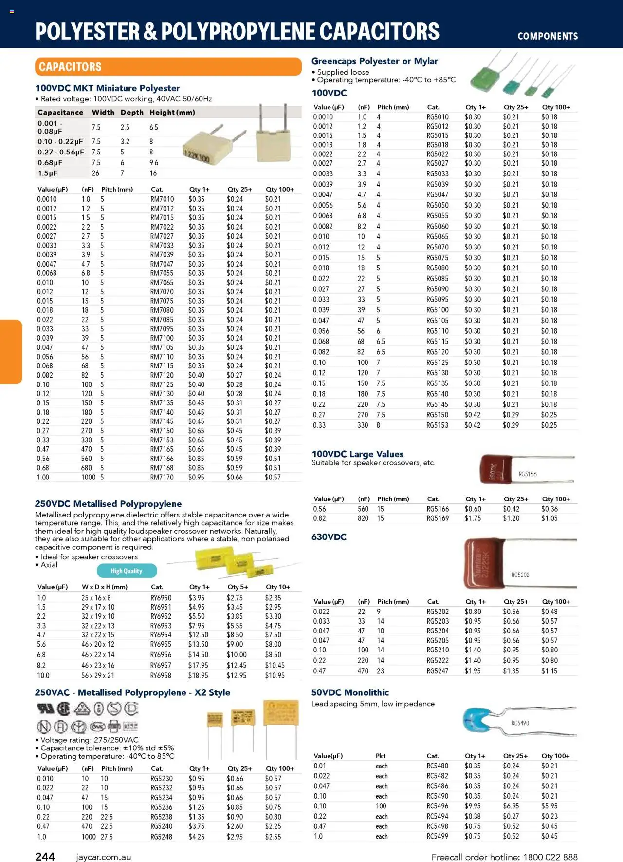 Jaycar Engineering & Scientific Catalogue 2025/2026  - page 244- valid from 09/07/2025