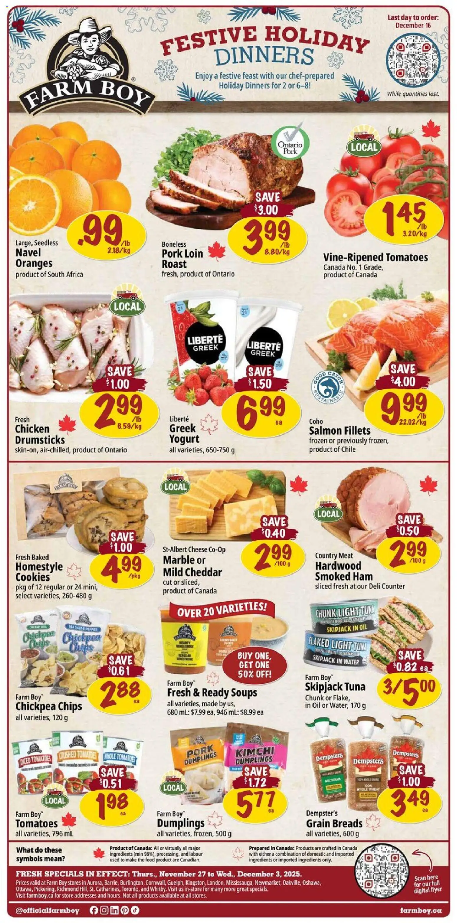 Farm Boy weekly flyer / circulaire - page 1- valid from Nov 27, 2025