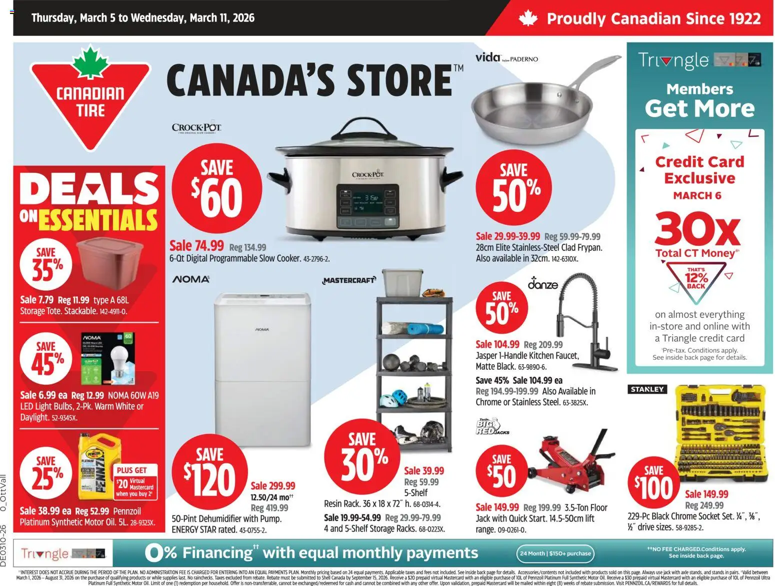 Canadian Tire weekly flyer - page 1- valid from Mar 5, 2026