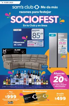 Sam's Club - Catálogo Socio Fest válido desde 09/09/2025