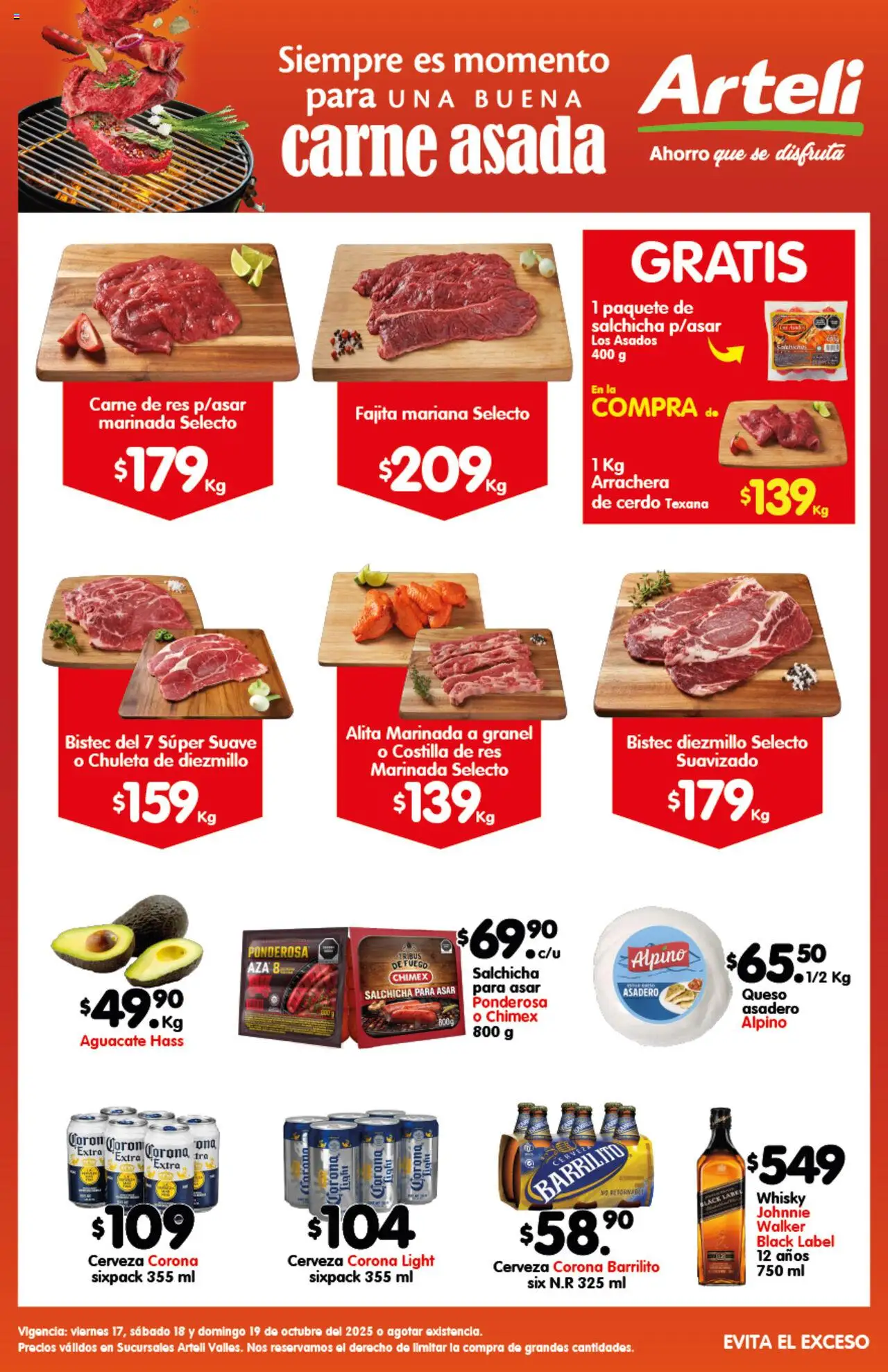 Arteli folleto Carnes Suc. Arteli Valles - página 1- válido desde 17/10/2025