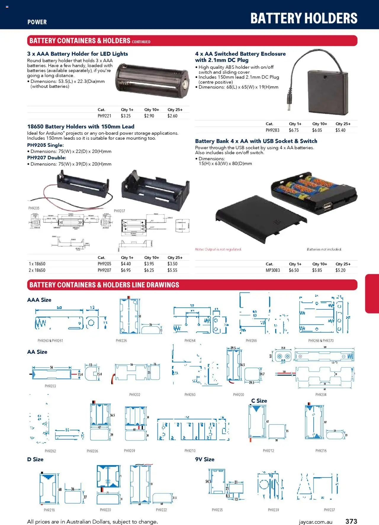 Jaycar Engineering & Scientific Catalogue 2025/2026  - page 373- valid from 09/07/2025