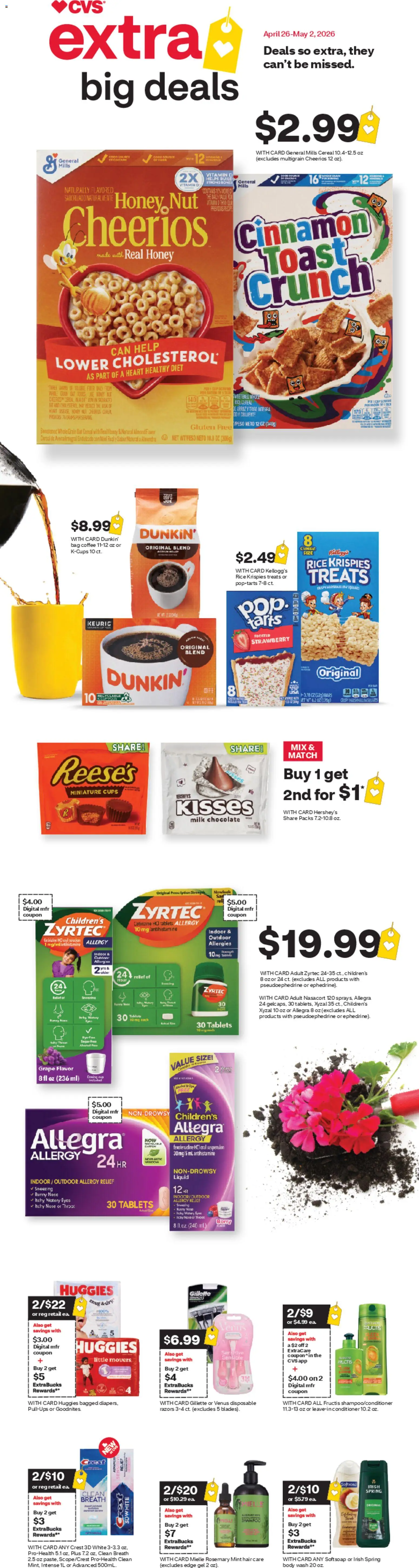 CVS Pharmacy Weekly Ad - page 1- valid from 04/26/2026